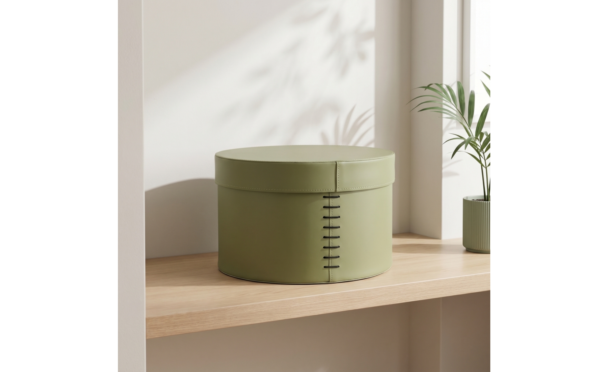 Cylindrical Storage Box Minimalist Round Box with Lid Structured for Bedroom