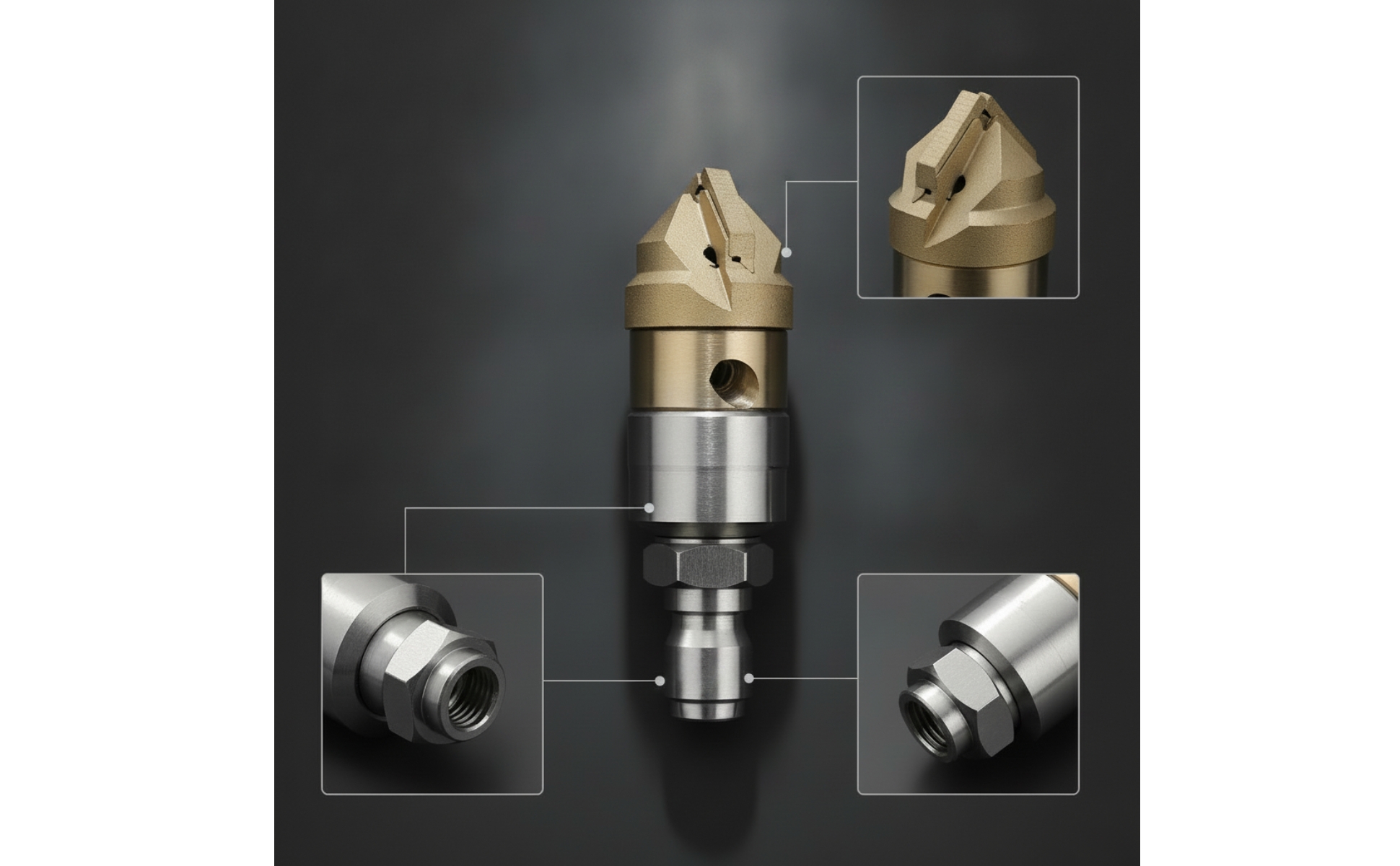 Drain Flushing Nozzle Stainless Steel Pipe Cleaning Nozzle Metal for Plumbers