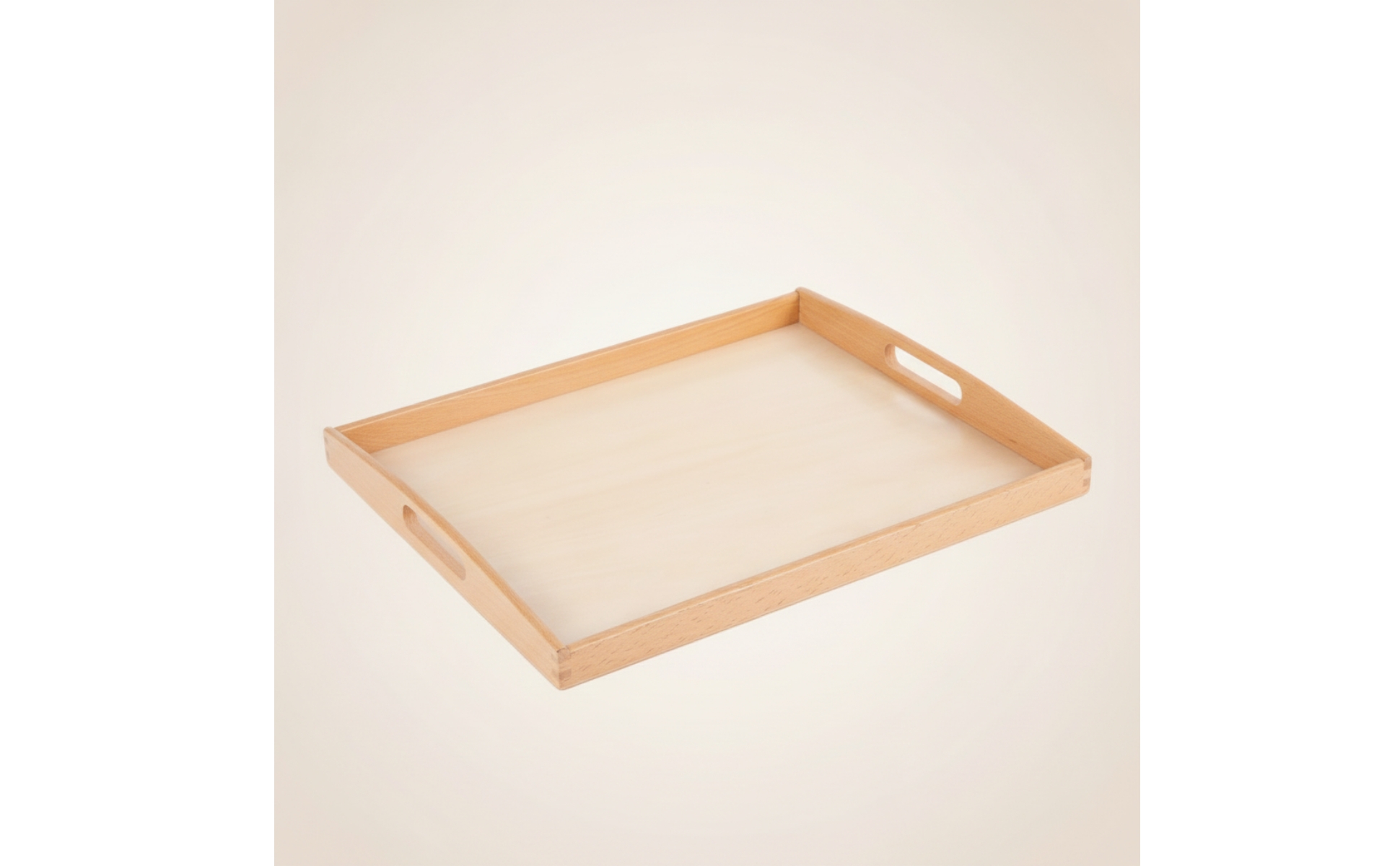 Educational Tray with Handles Rectangular Wooden Tray with Handles Natural Wood