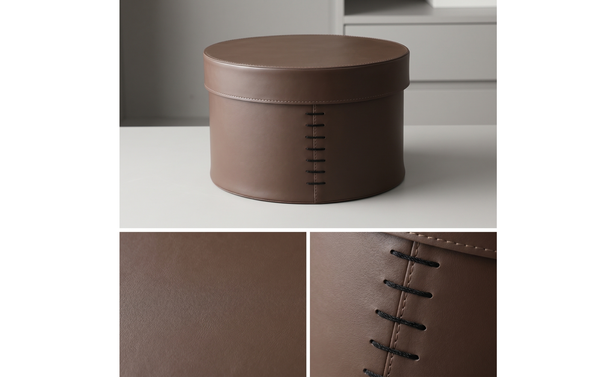 Cylindrical Storage Box Minimalist Round Box with Lid Structured for Bedroom