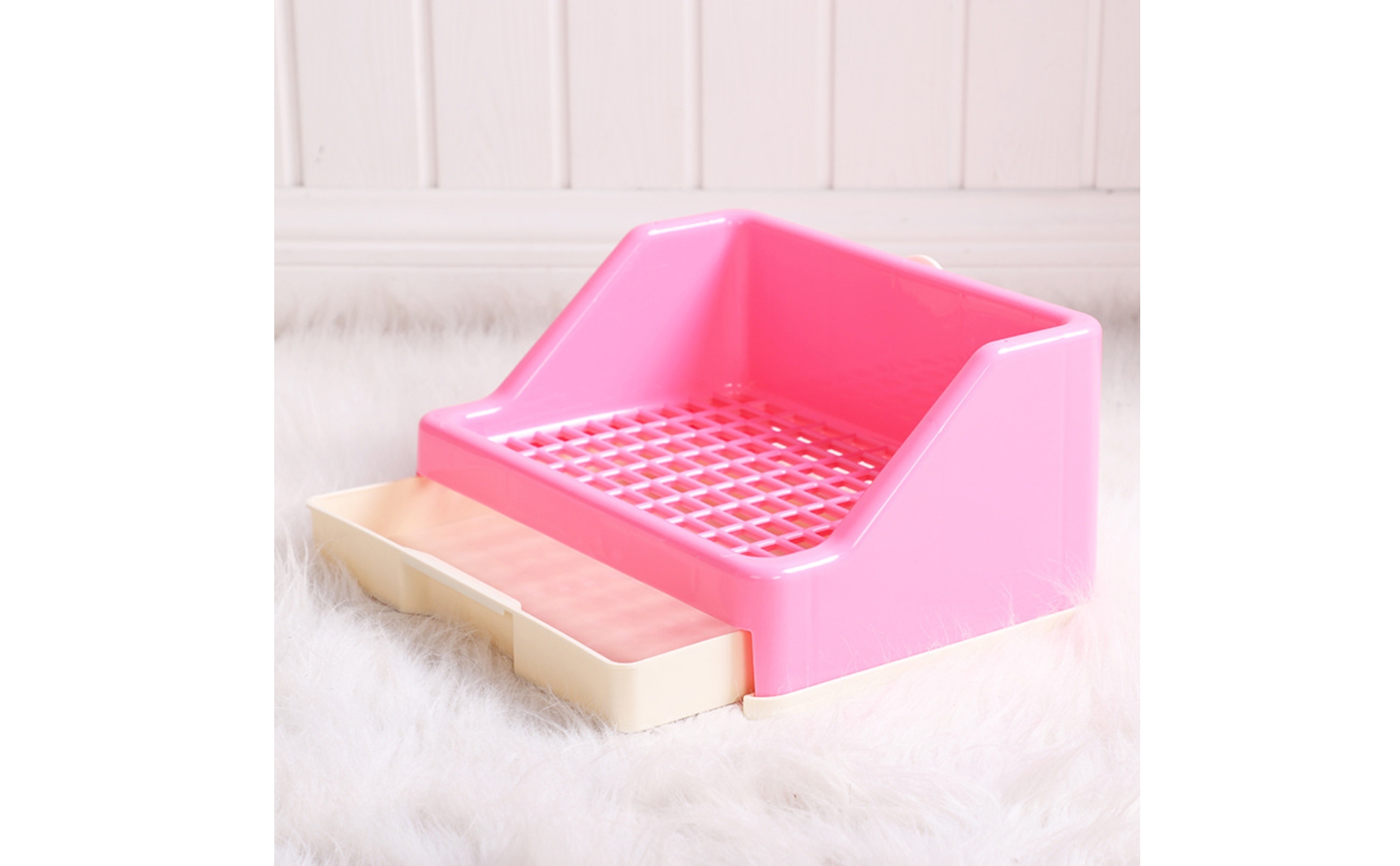 Kaninchen-Litter-Box mit Schublade ausziehbar Kleintierstreu-Box mit Gitter