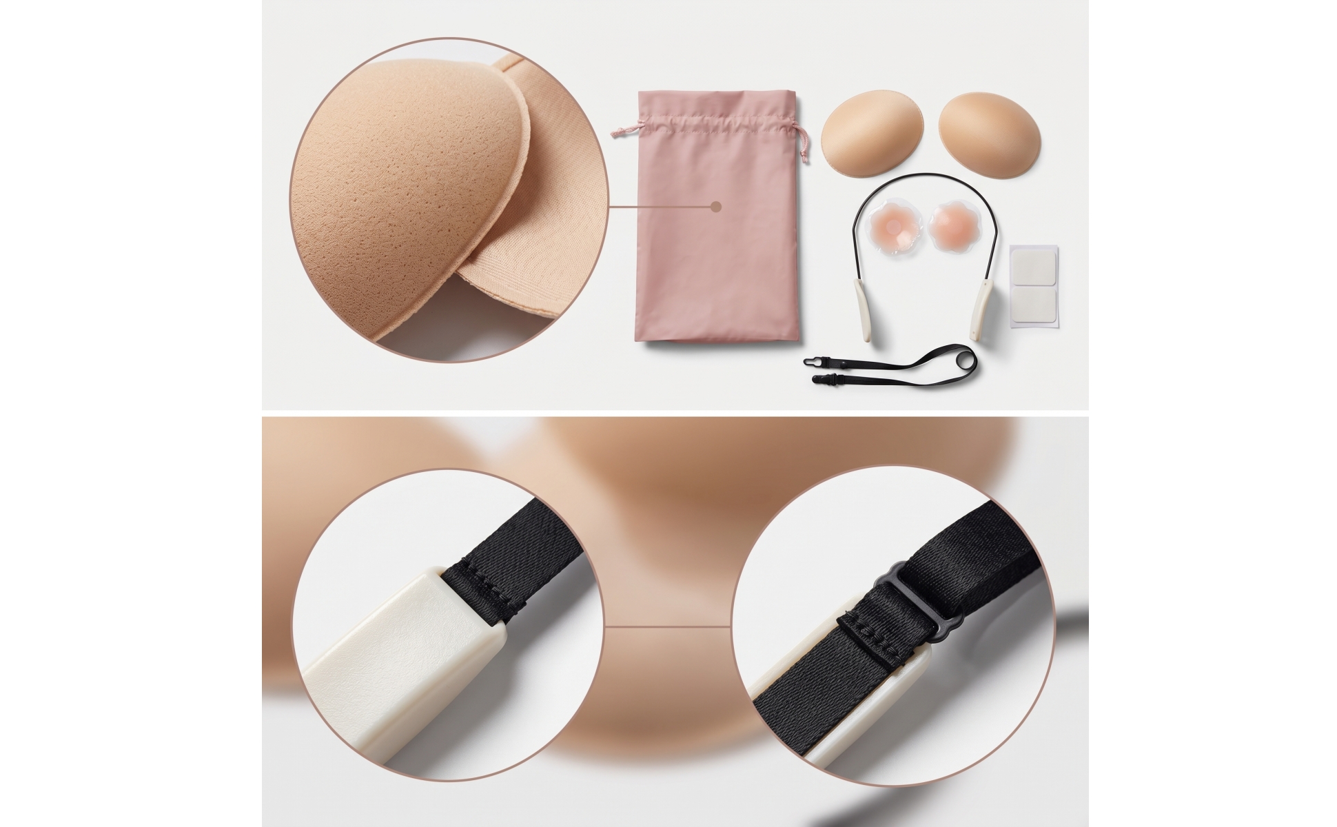 Klebe-Büstenhalter mit Nippelpads Rückenfrei Klebe-Büstenhalter Selbstklebend
