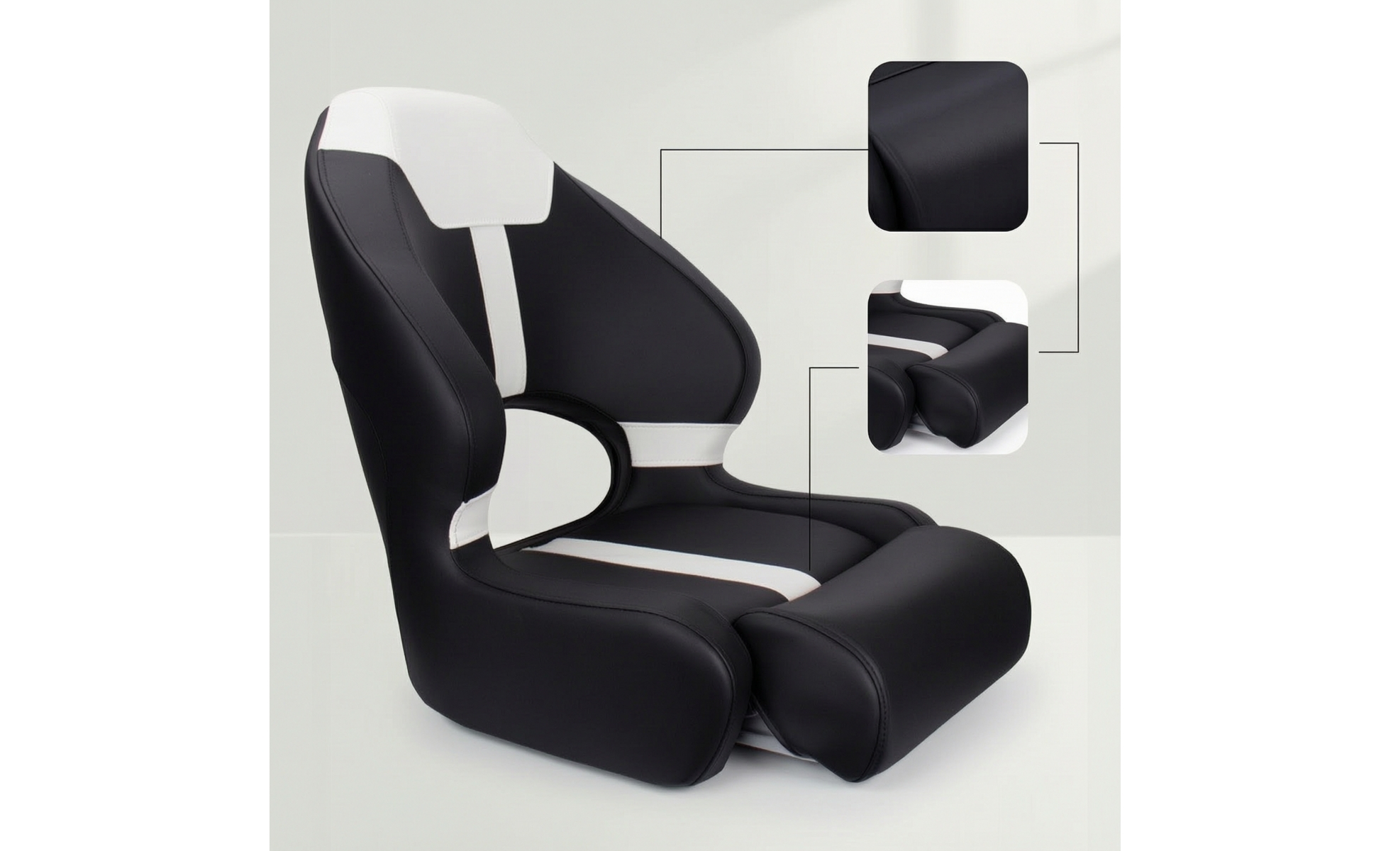 Boat Seat with Leg Support Marine-Grade High Back Boat Seat Waterproof