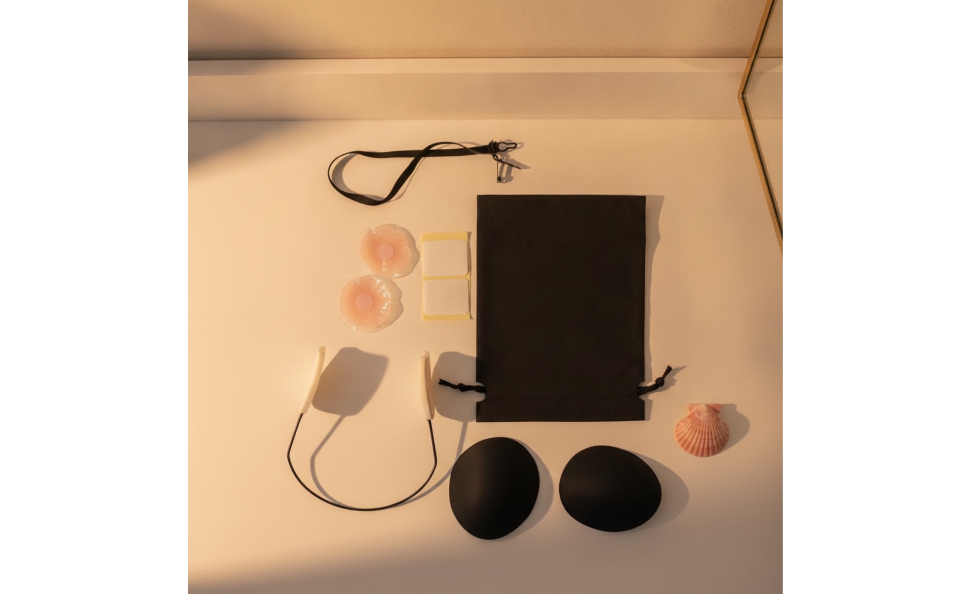 Klebe-Büstenhalter mit Nippelpads Rückenfrei Klebe-Büstenhalter Selbstklebend