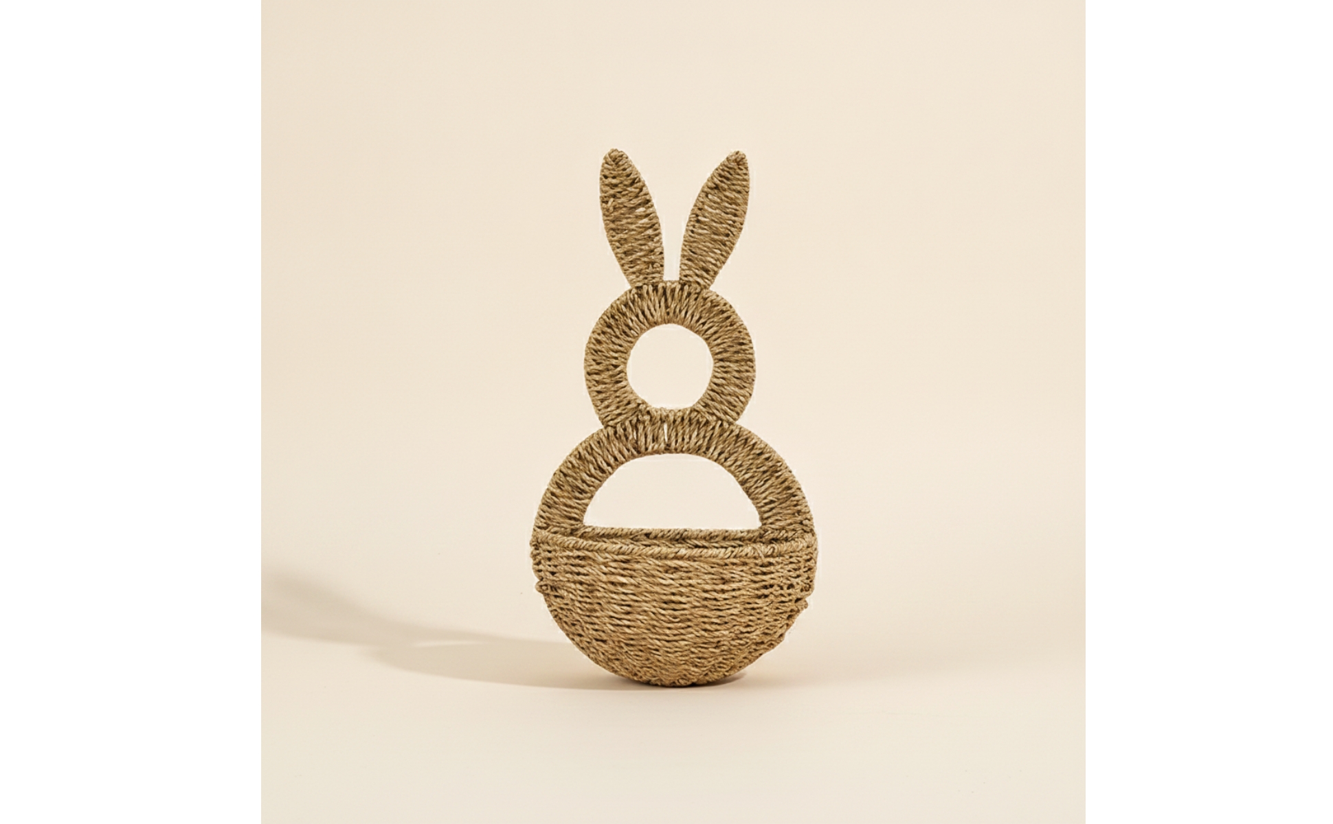 Rabbit Wall Hanging Basket Handwoven Wall Basket with Ears Handmade for Entryway