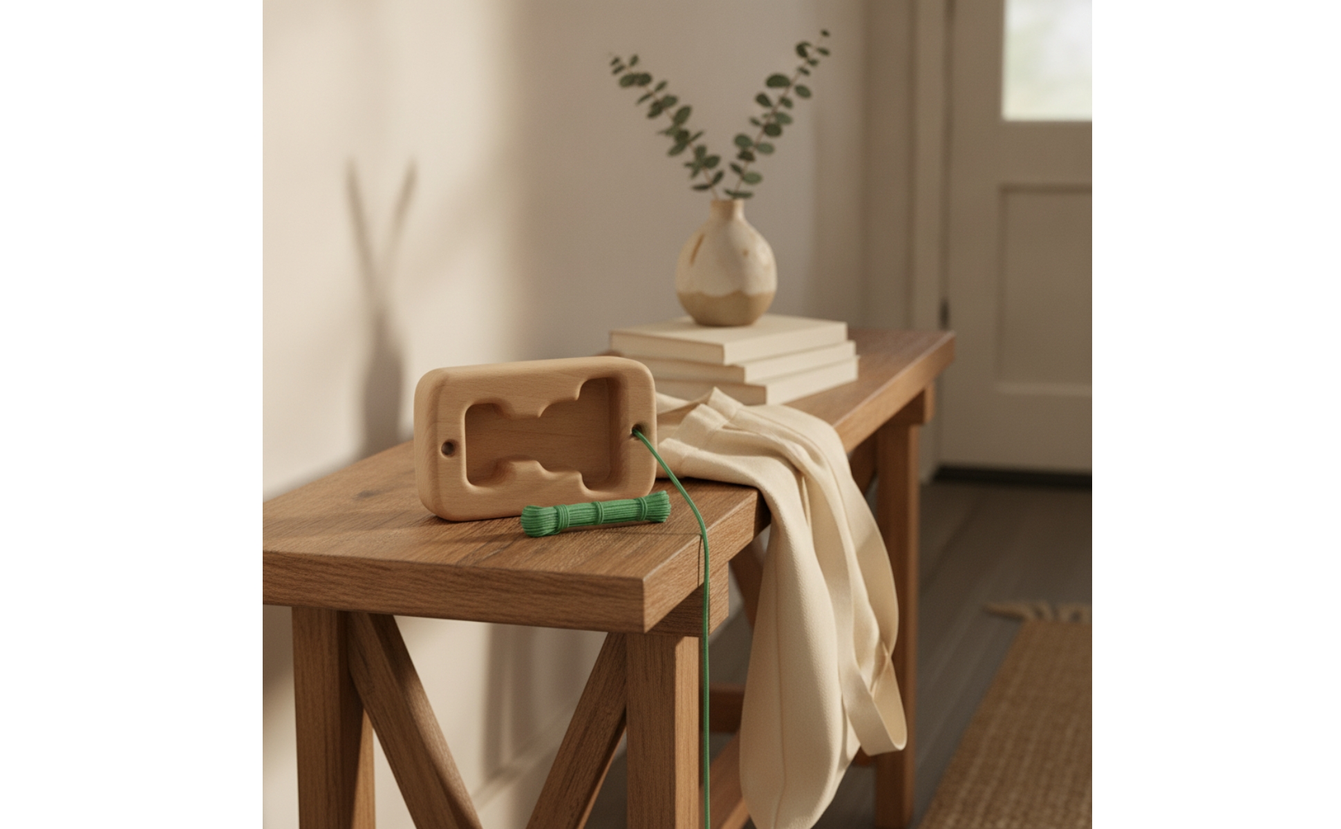 Wooden Hangboard with Hanging Rope Tooltool-Less Wooden Hangboard Hanging