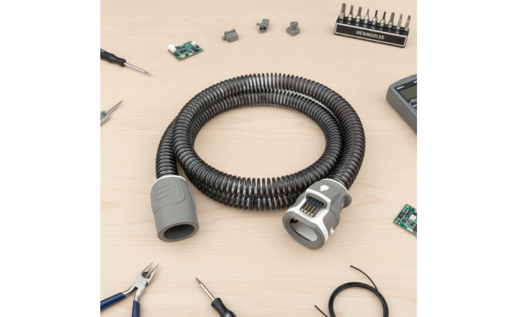 Heated Hose with Electrical Connector Flexible Heated Respiratory Tube