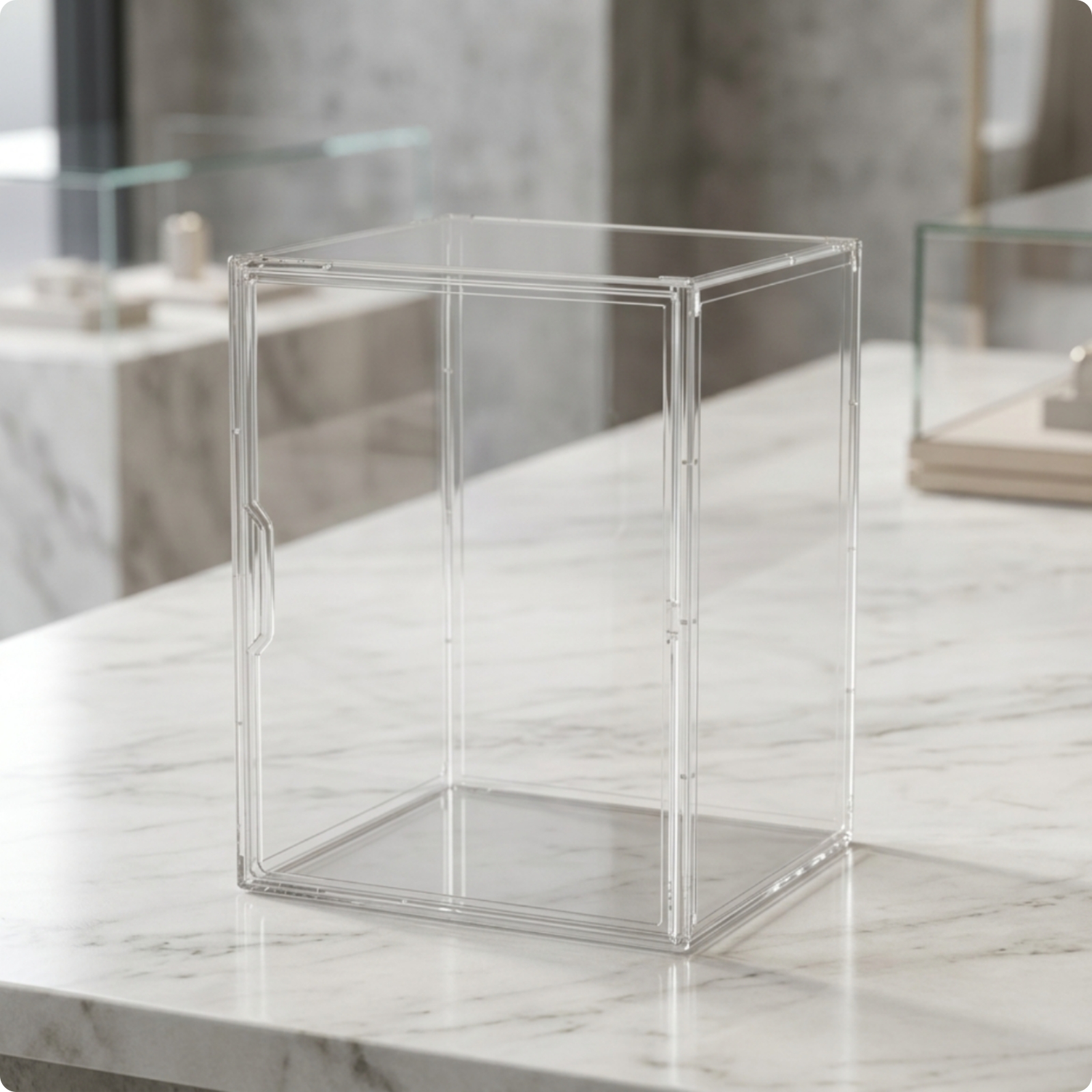 Helmet Display Case Front-Opening Display Case with Door Transparent for
