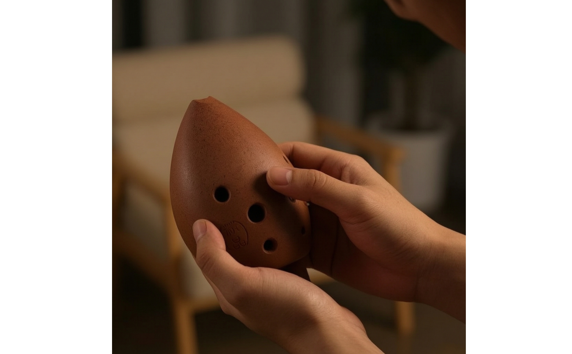 Ceramic Xun with 8 Holes G Key Xun Traditional for Practice, Beginners, Students