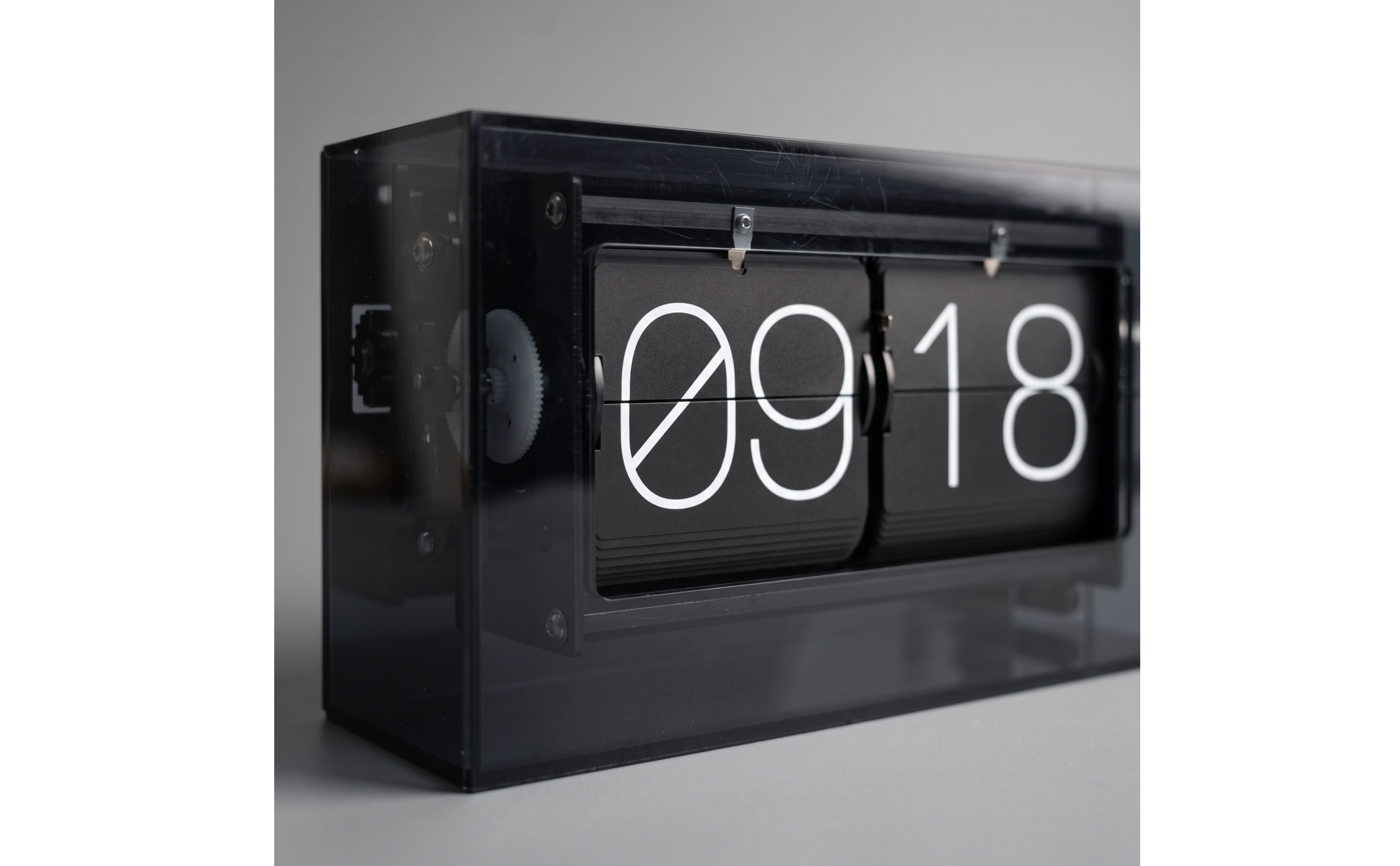 Klappzahlenuhr Transparent Flip-Uhr Retro für Nachttisch, Minimalisten, Sammler