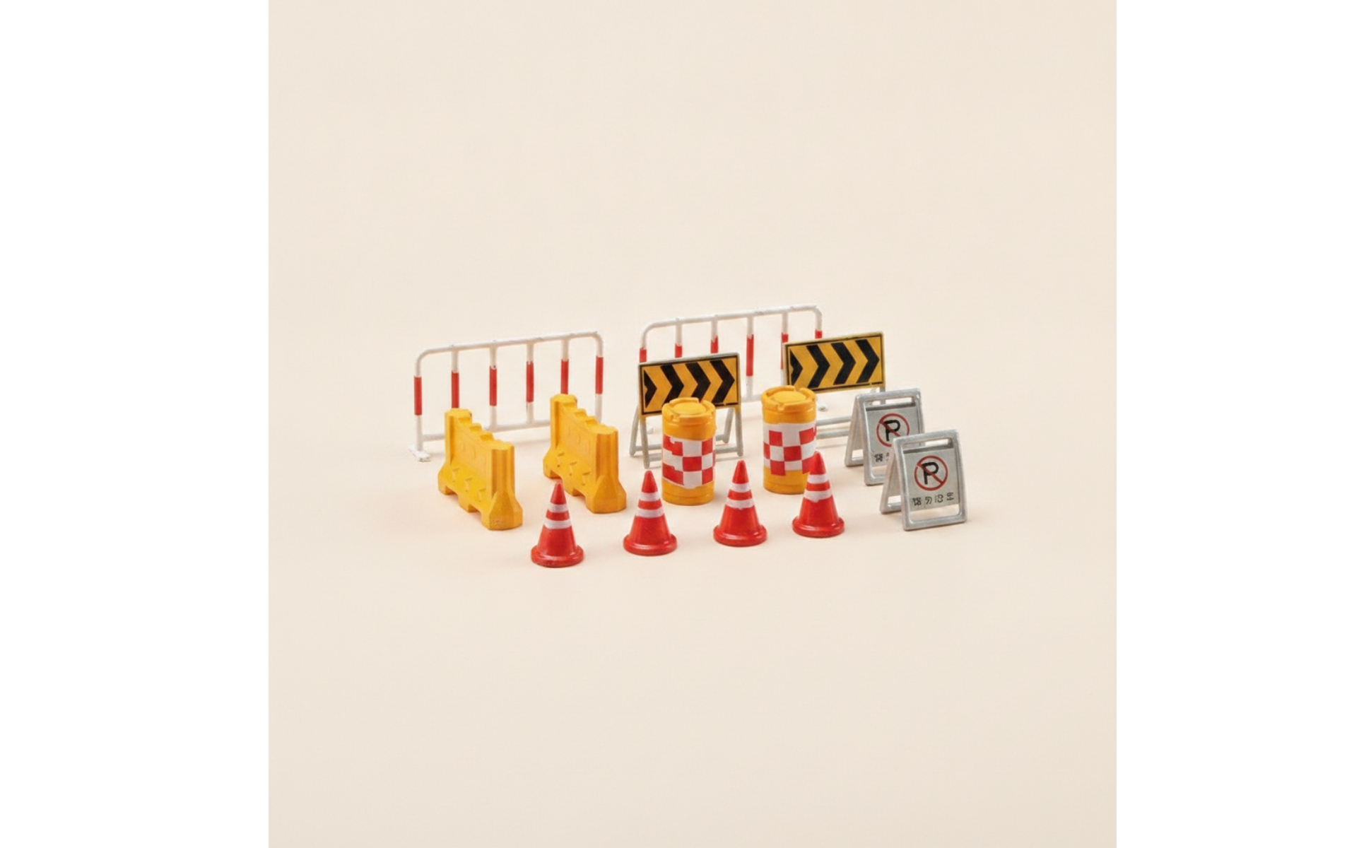 14 Pièces Miniature de Chantier Routier Échelle 1/64 pour Exposition, Modélistes