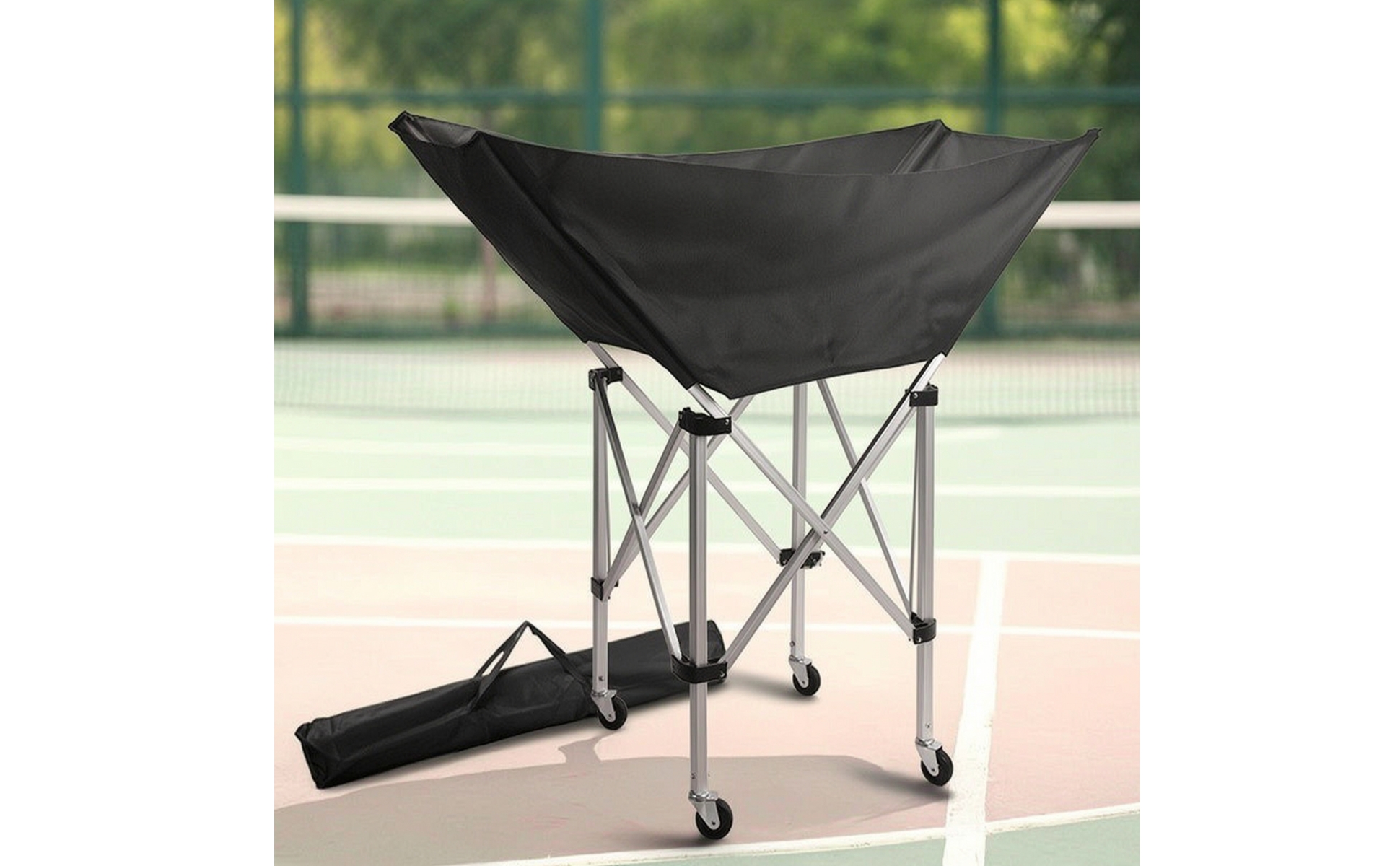 Ball Cart Foldable Rolling Sports Ball Cart Collapsible for Gym, Coaches