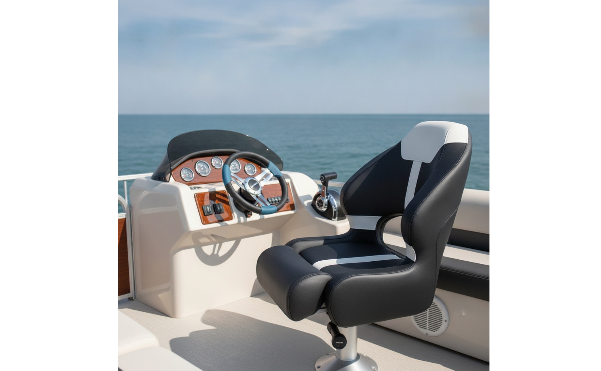 Boat Seat with Leg Support Marine-Grade High Back Boat Seat Waterproof
