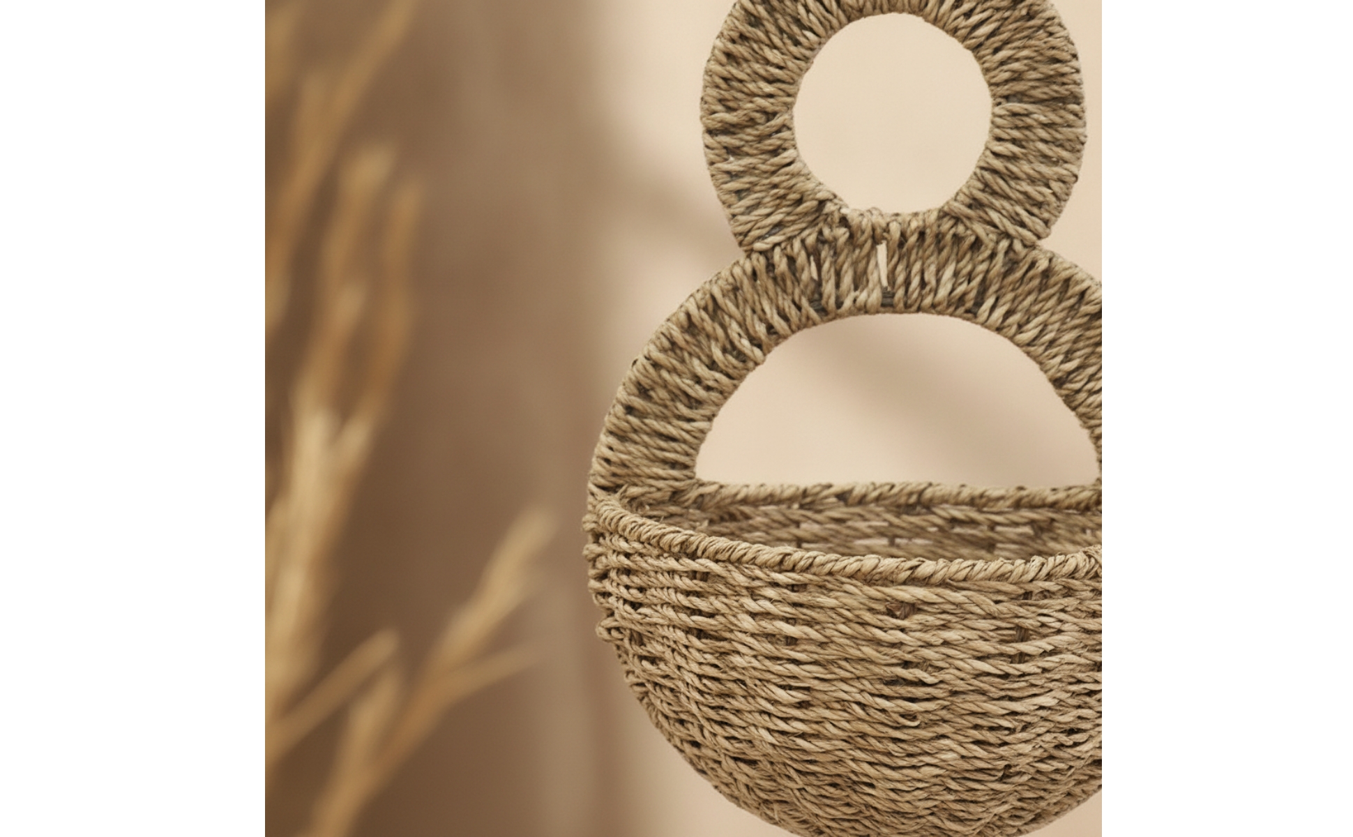 Rabbit Wall Hanging Basket Handwoven Wall Basket with Ears Handmade for Entryway