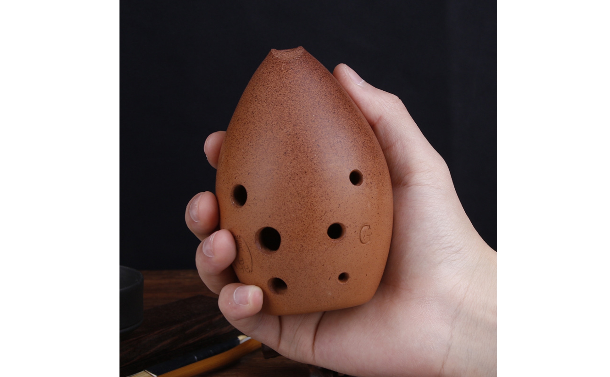 Ceramic Xun with 8 Holes G Key Xun Traditional for Practice, Beginners, Students