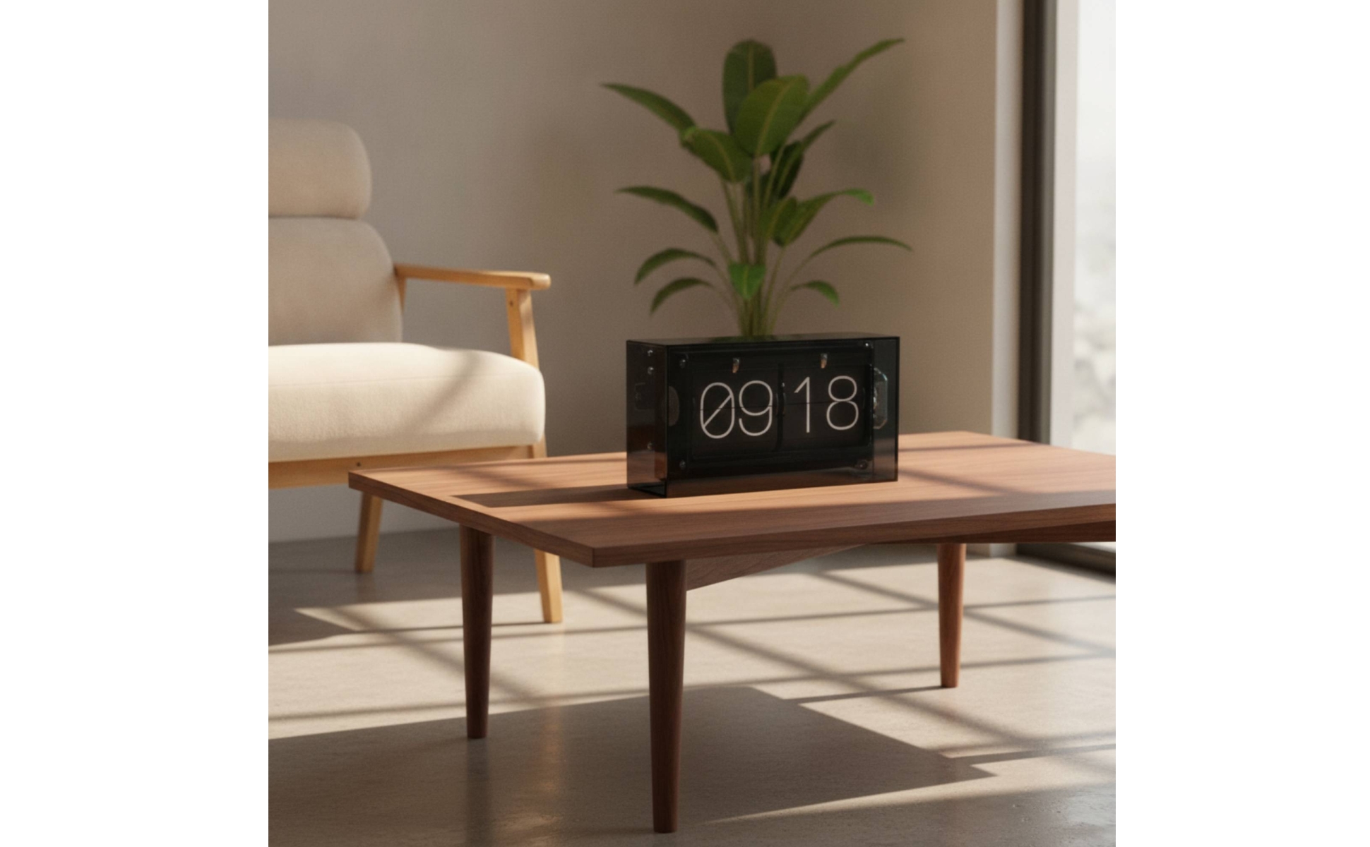 Klappzahlenuhr Transparent Flip-Uhr Retro für Nachttisch, Minimalisten, Sammler