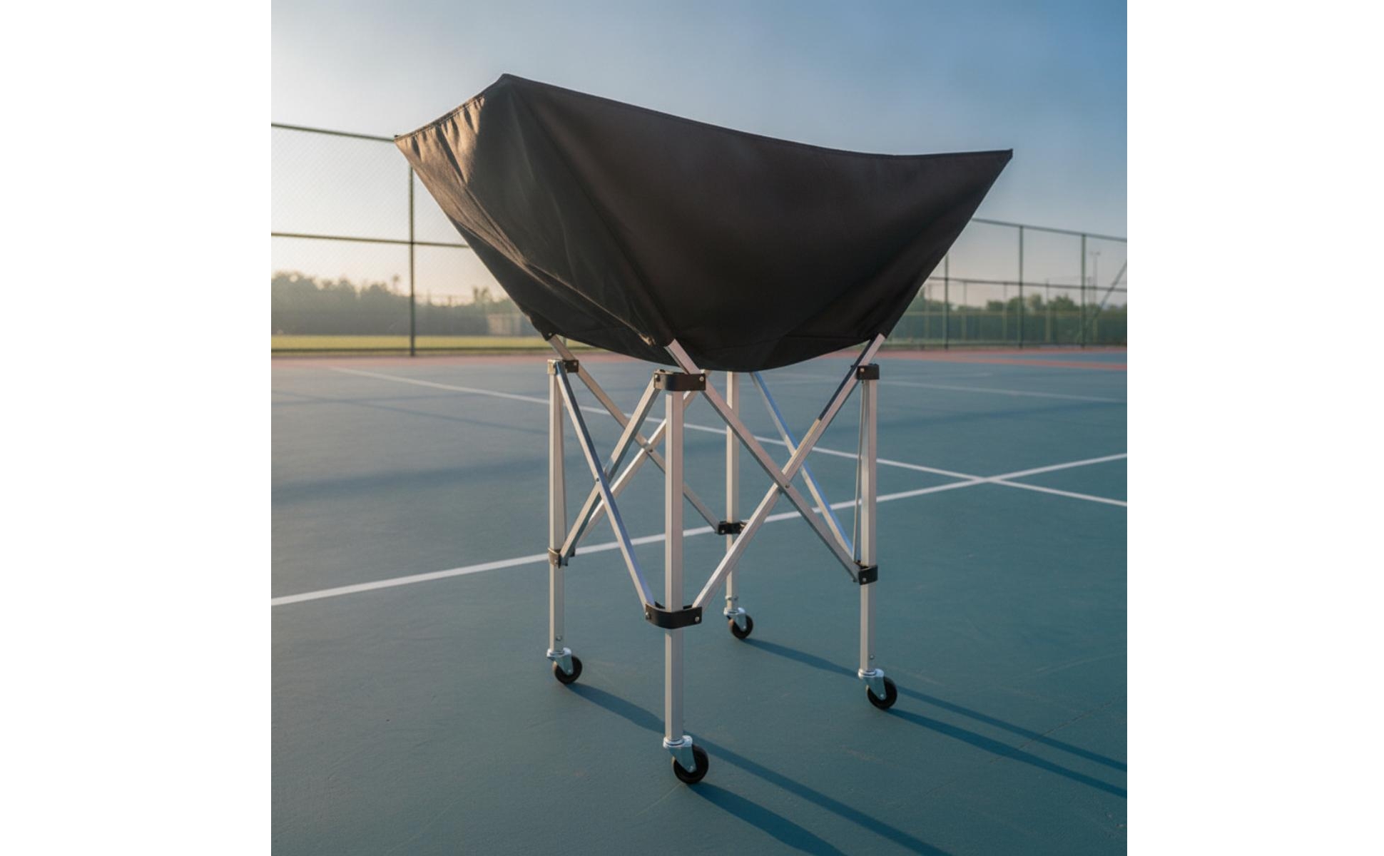 Ball Cart Foldable Rolling Sports Ball Cart Collapsible for Gym, Coaches
