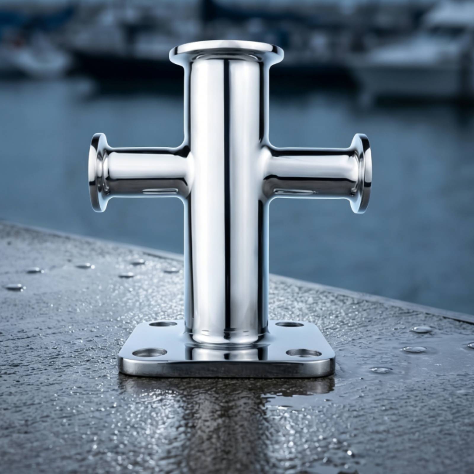 Single Cross Bitt Bollard Bolt-down Cross Bitt Bollard Sturdy for Docks, Boats