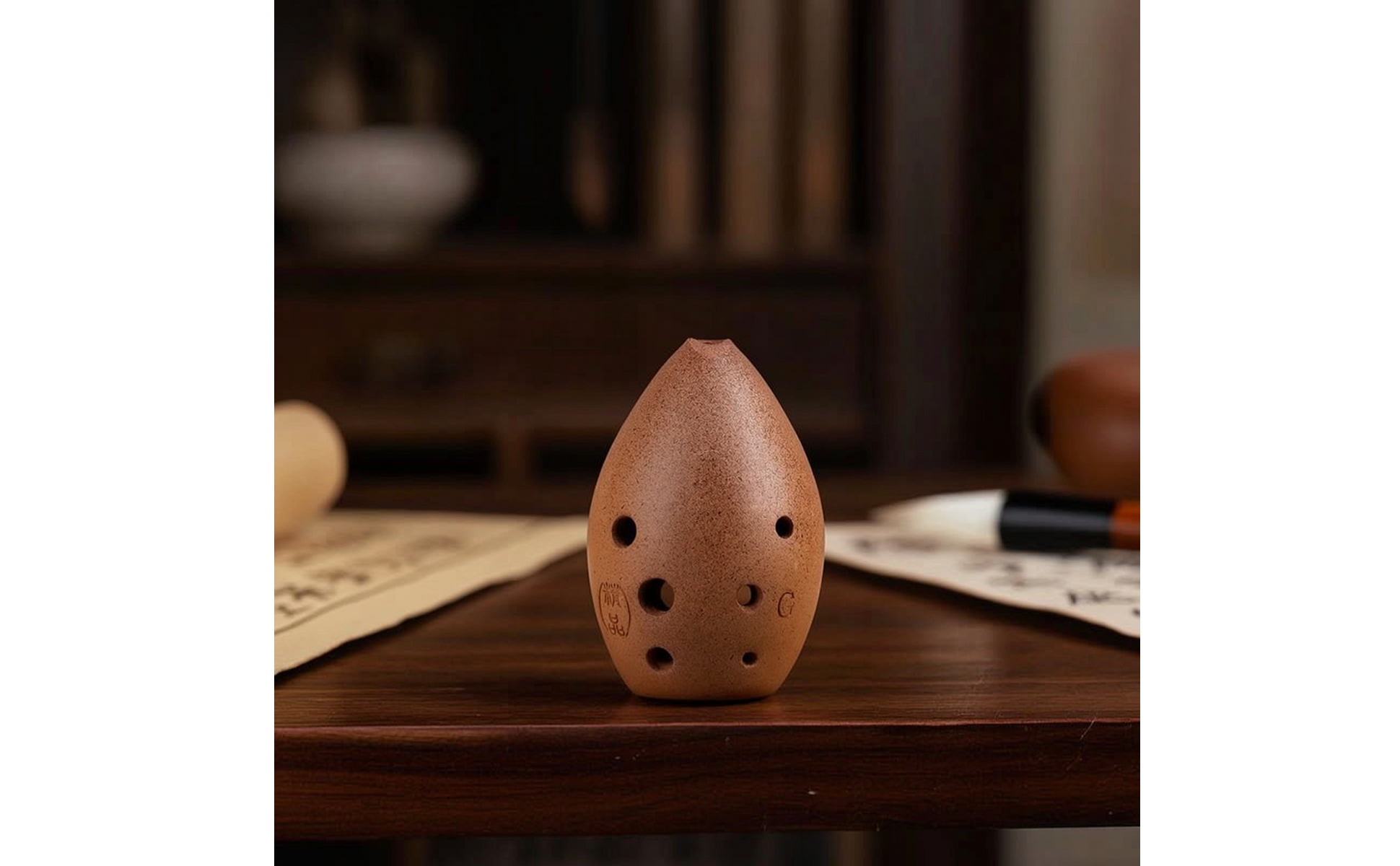 Ceramic Xun with 8 Holes G Key Xun Traditional for Practice, Beginners, Students