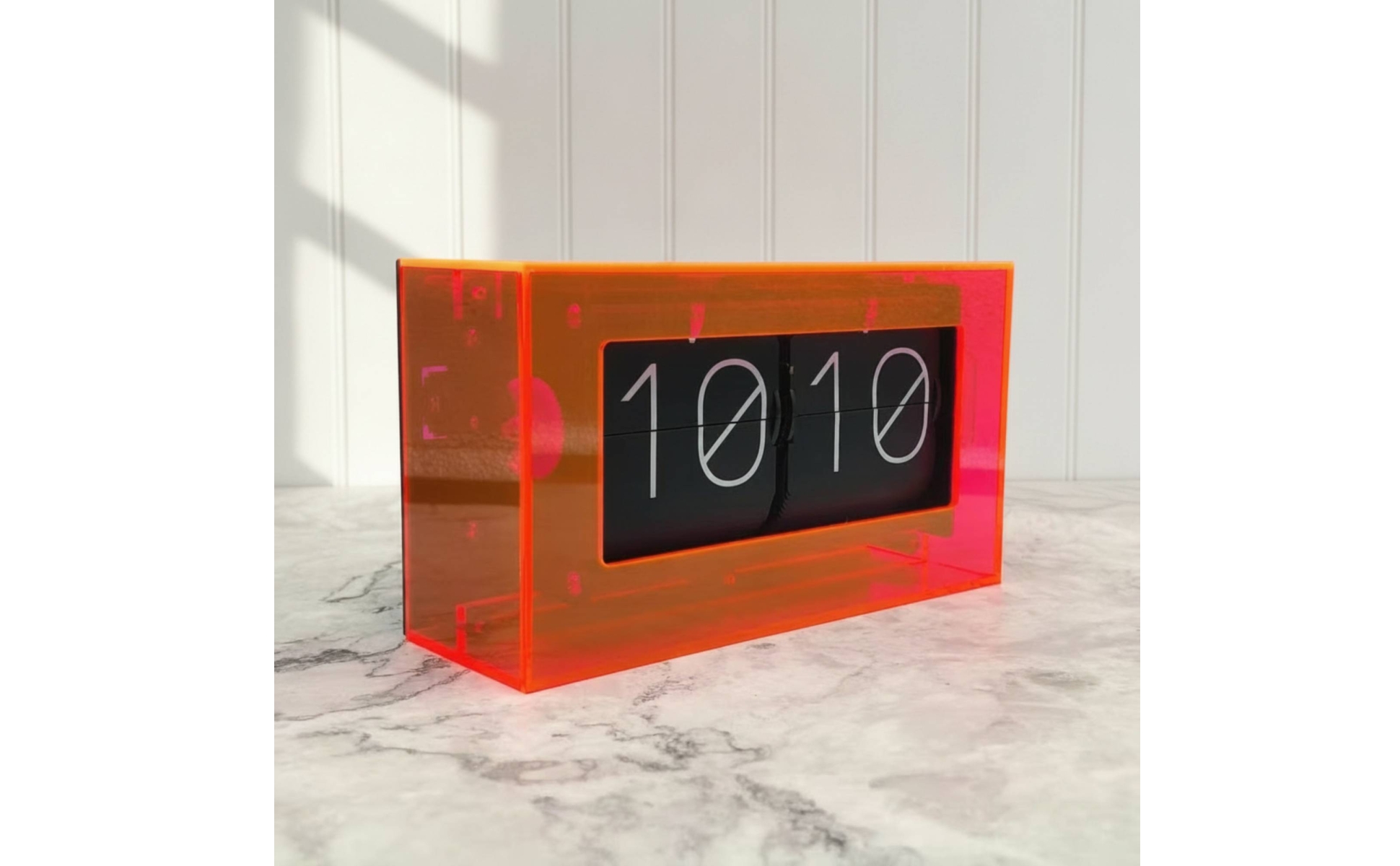 Klappzahlenuhr Transparent Flip-Uhr Retro für Nachttisch, Minimalisten, Sammler