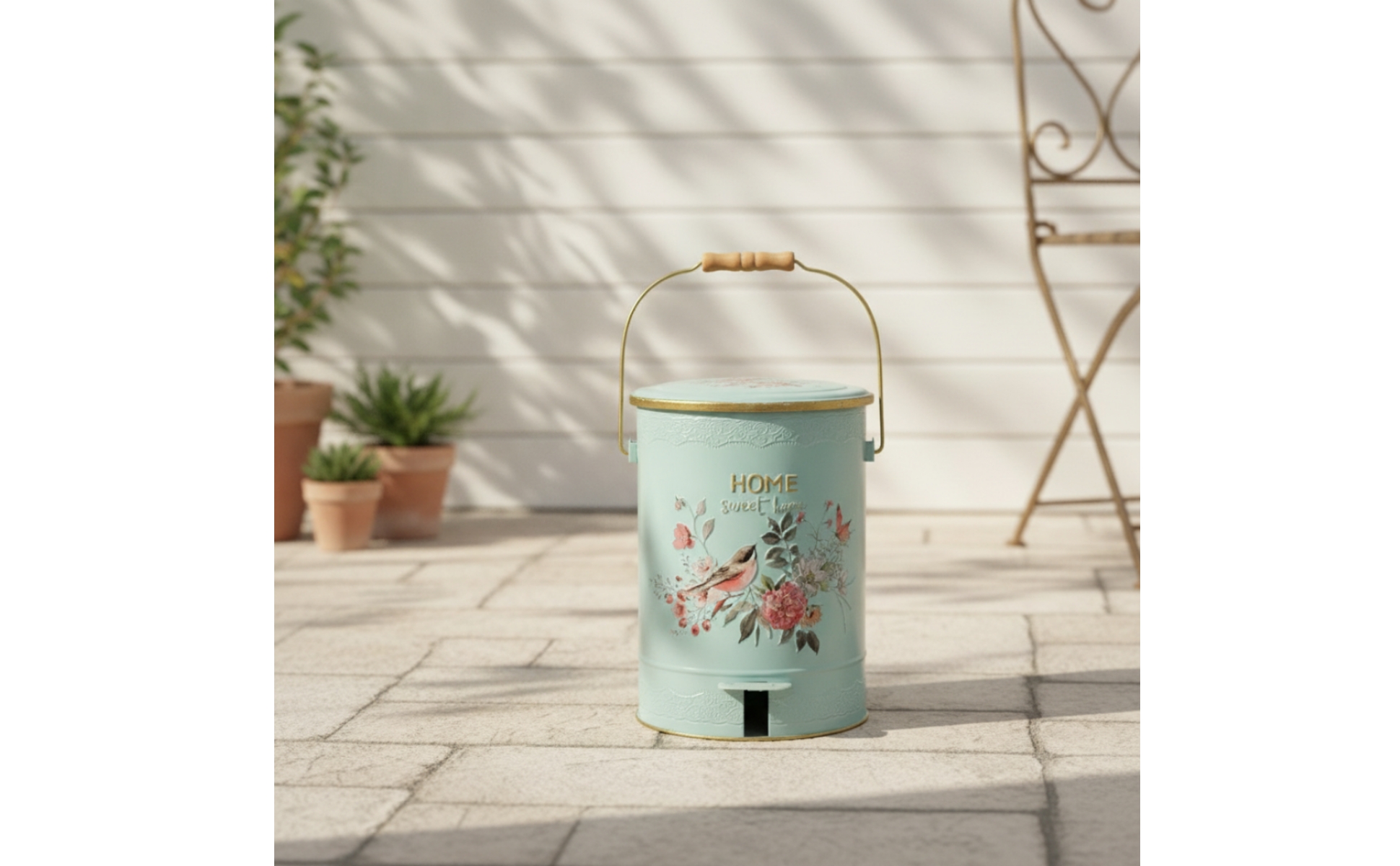 Trash Can with Pedal Handseffortless Pedal Bin Decorative for Kitchen, Bathroom