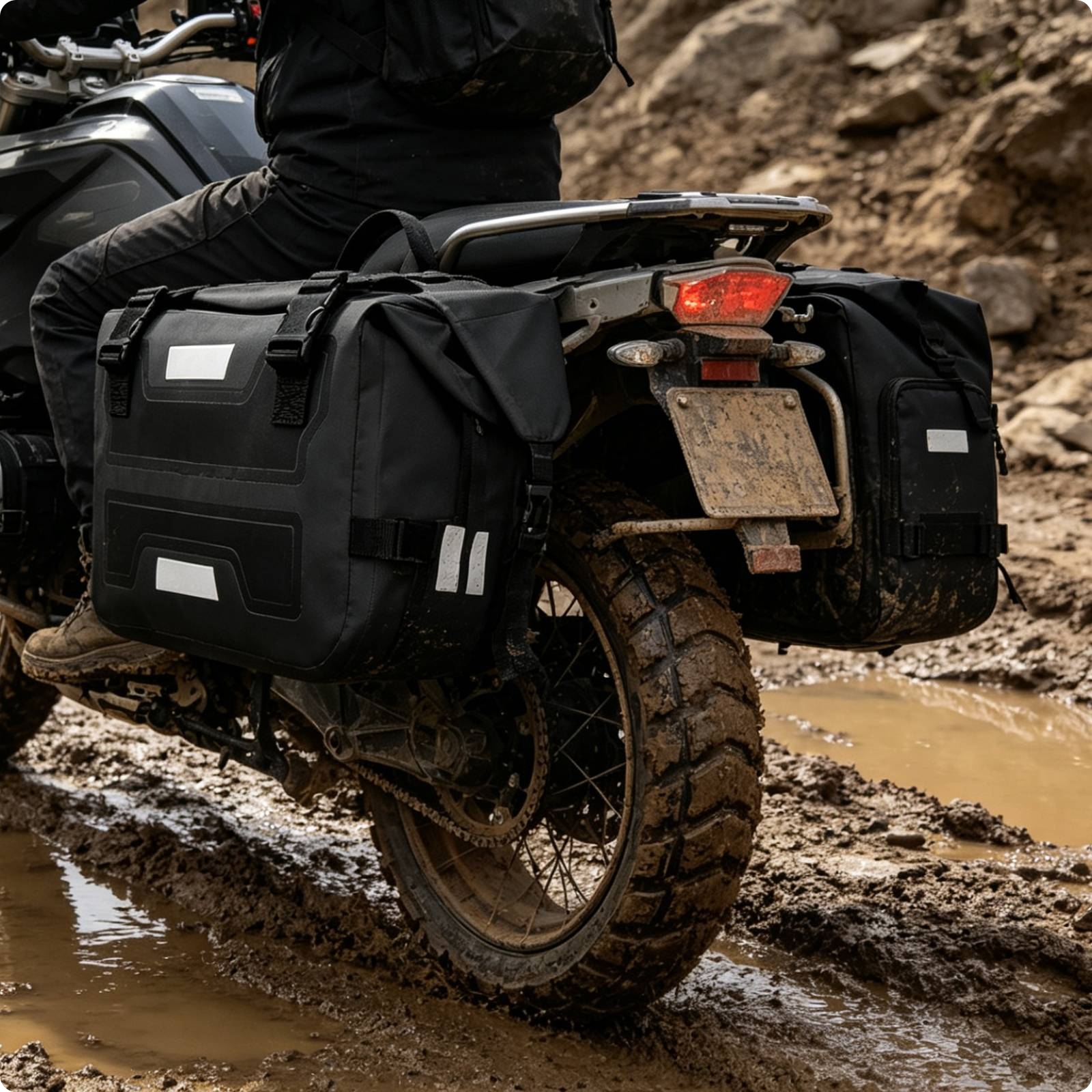 Motorcycle Saddlebags Easy to Install Motorcycle Side Bags Adjustable for