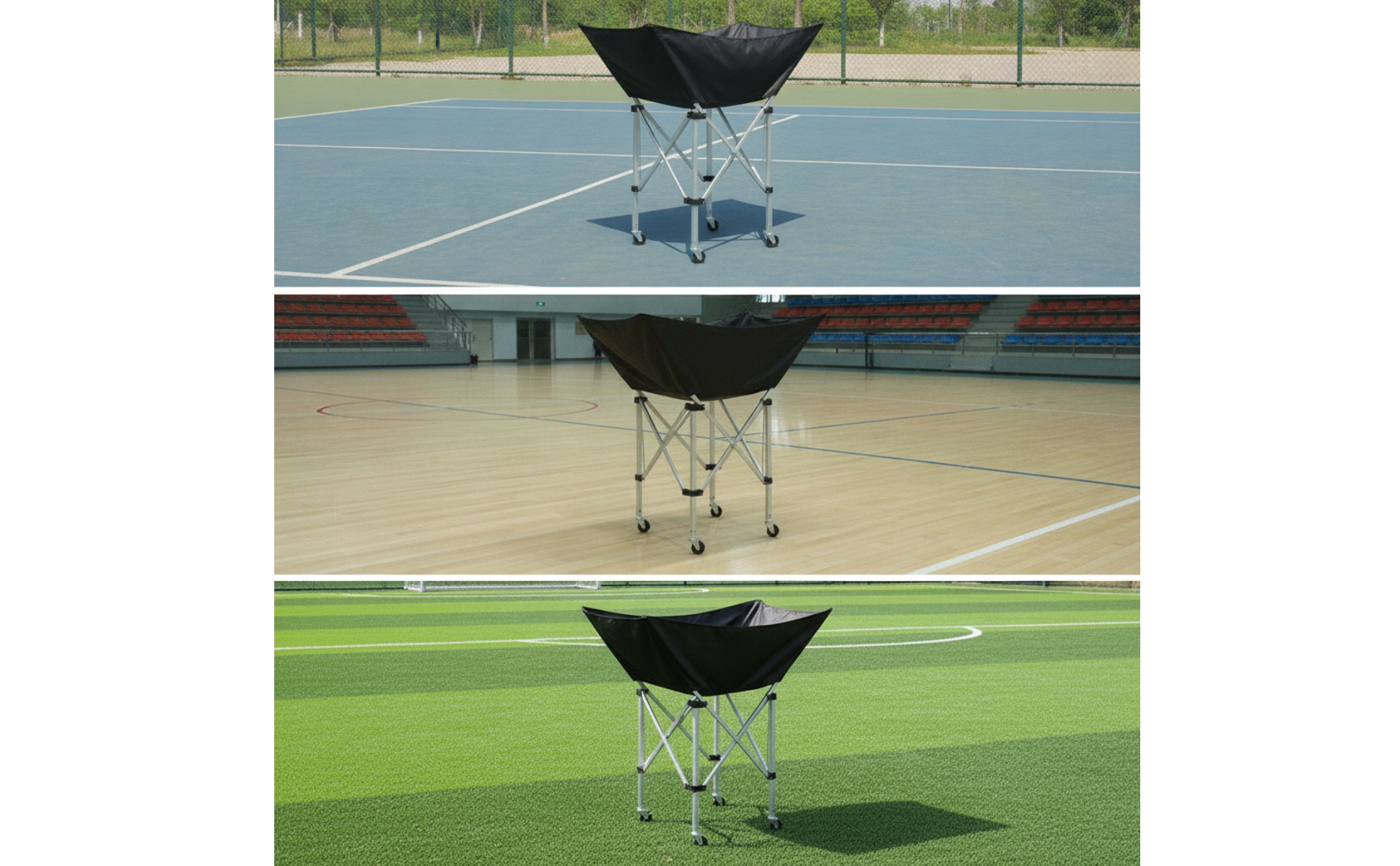 Ball Cart Foldable Rolling Sports Ball Cart Collapsible for Gym, Coaches