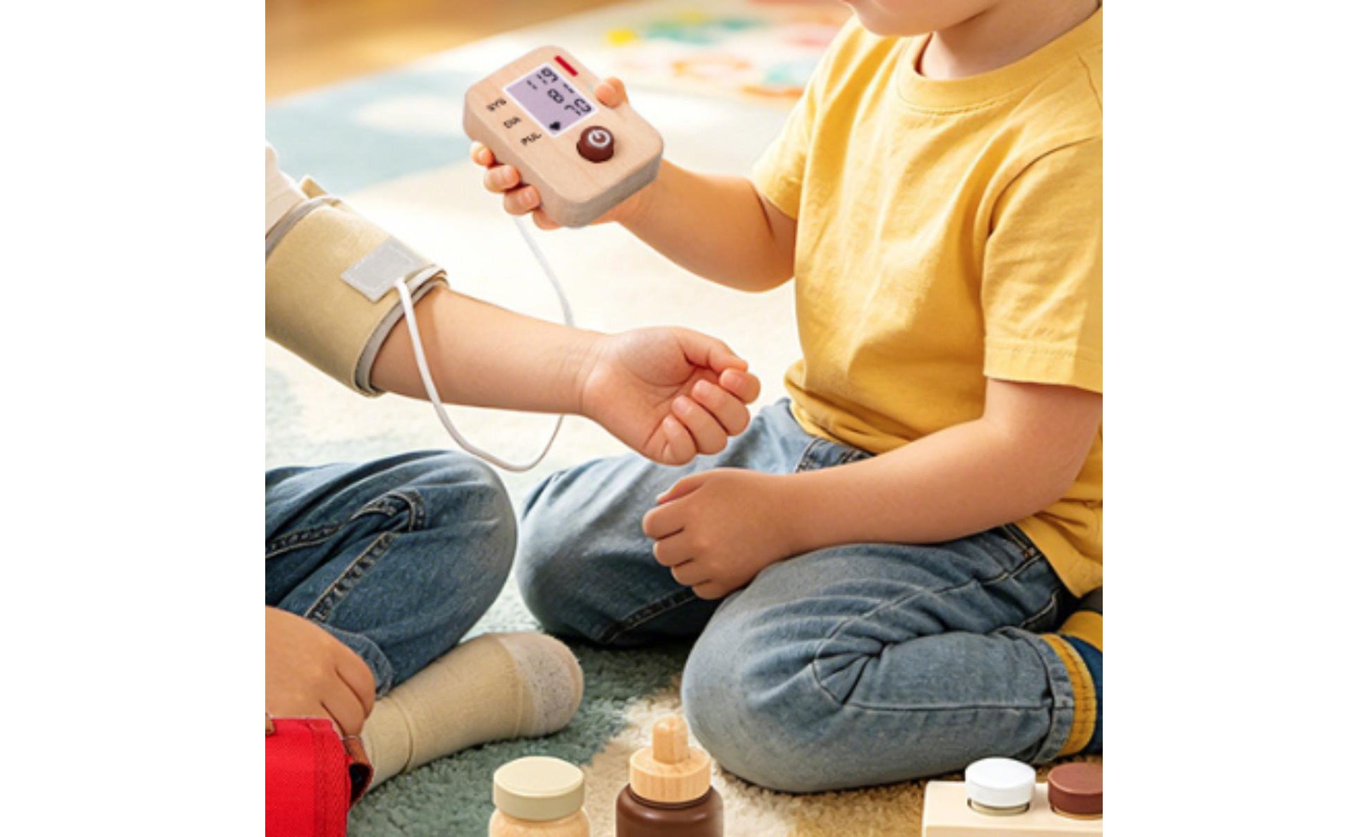 Doctor Kit Wooden Doctor Kit with Heart Sound Listener Educational for Playroom