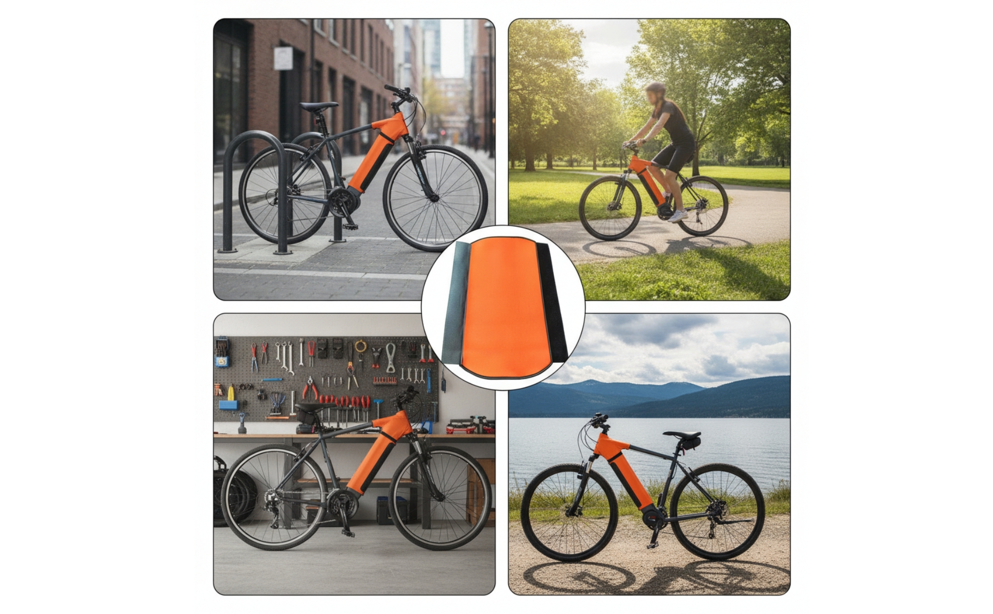 Bike Frame Cover with Hook-and-Loop Closure Enveloping for Outdoor Parking