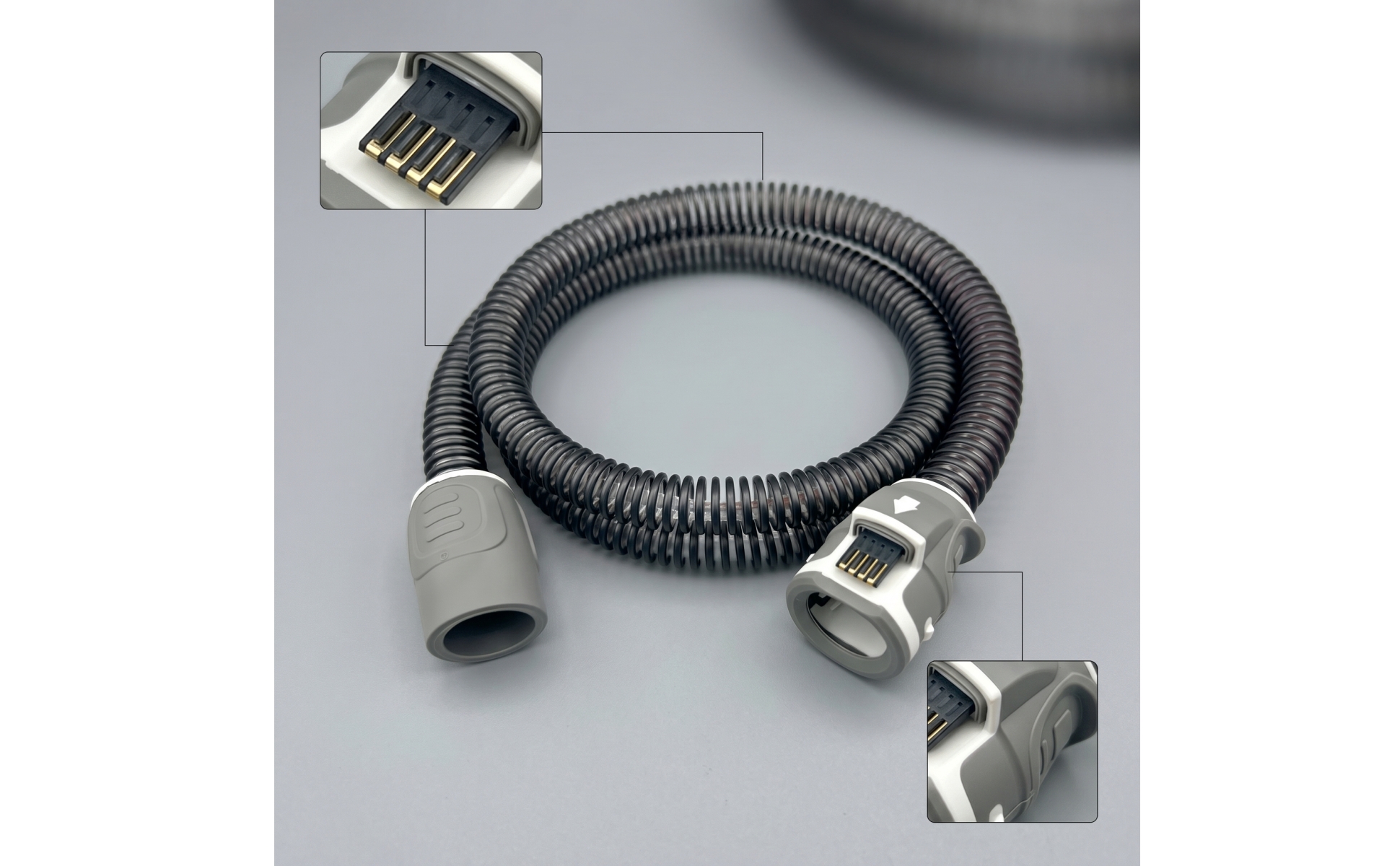Heated Hose with Electrical Connector Flexible Heated Respiratory Tube