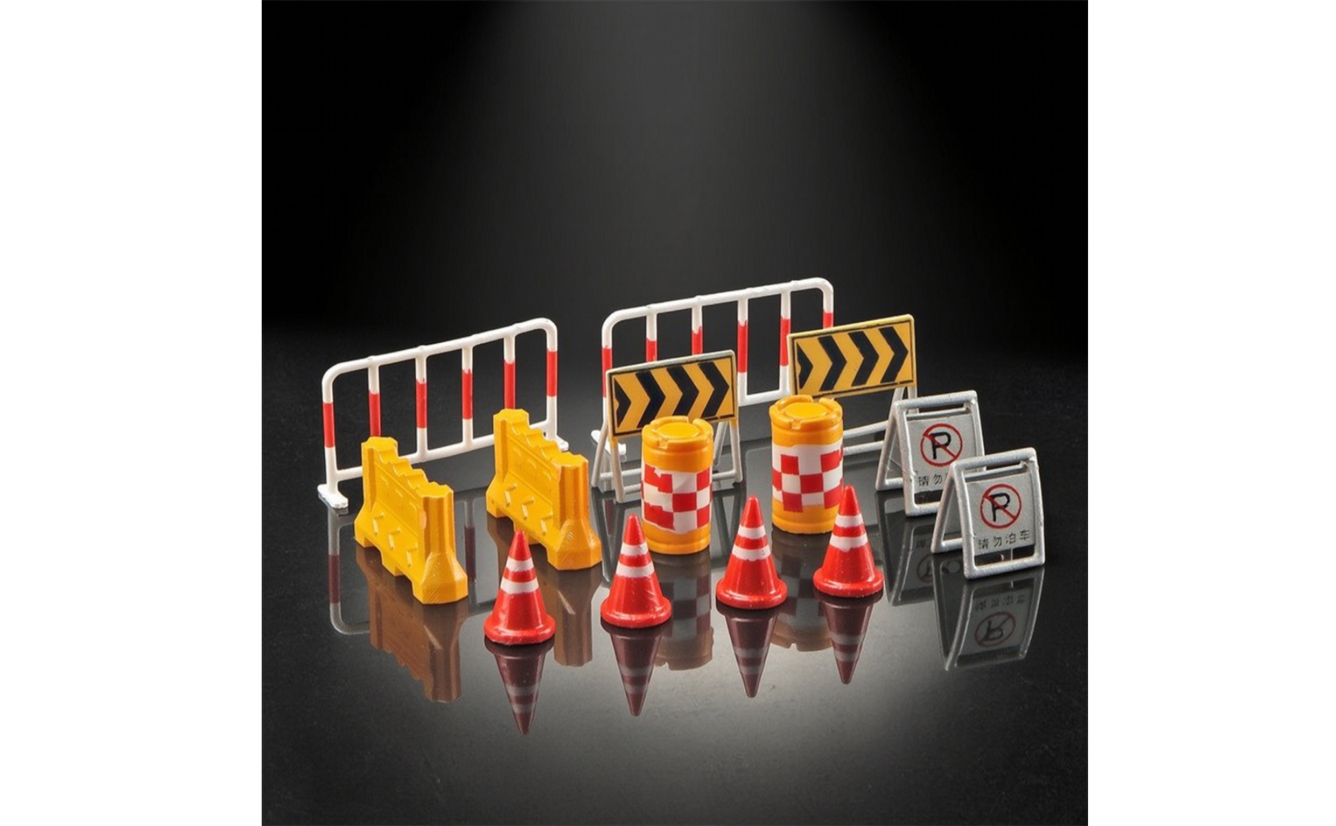 14 Pièces Miniature de Chantier Routier Échelle 1/64 pour Exposition, Modélistes
