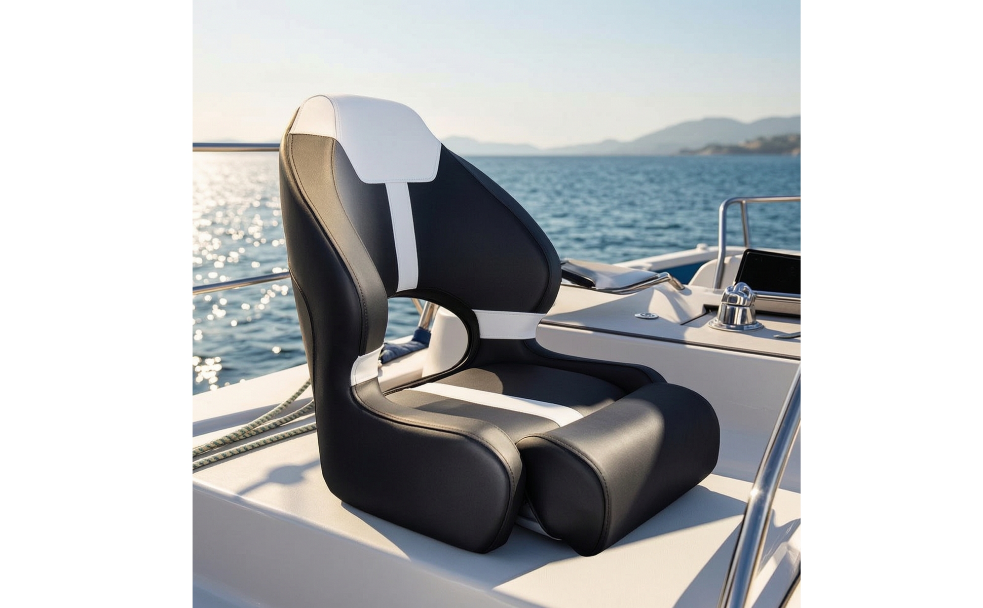 Boat Seat with Leg Support Marine-Grade High Back Boat Seat Waterproof