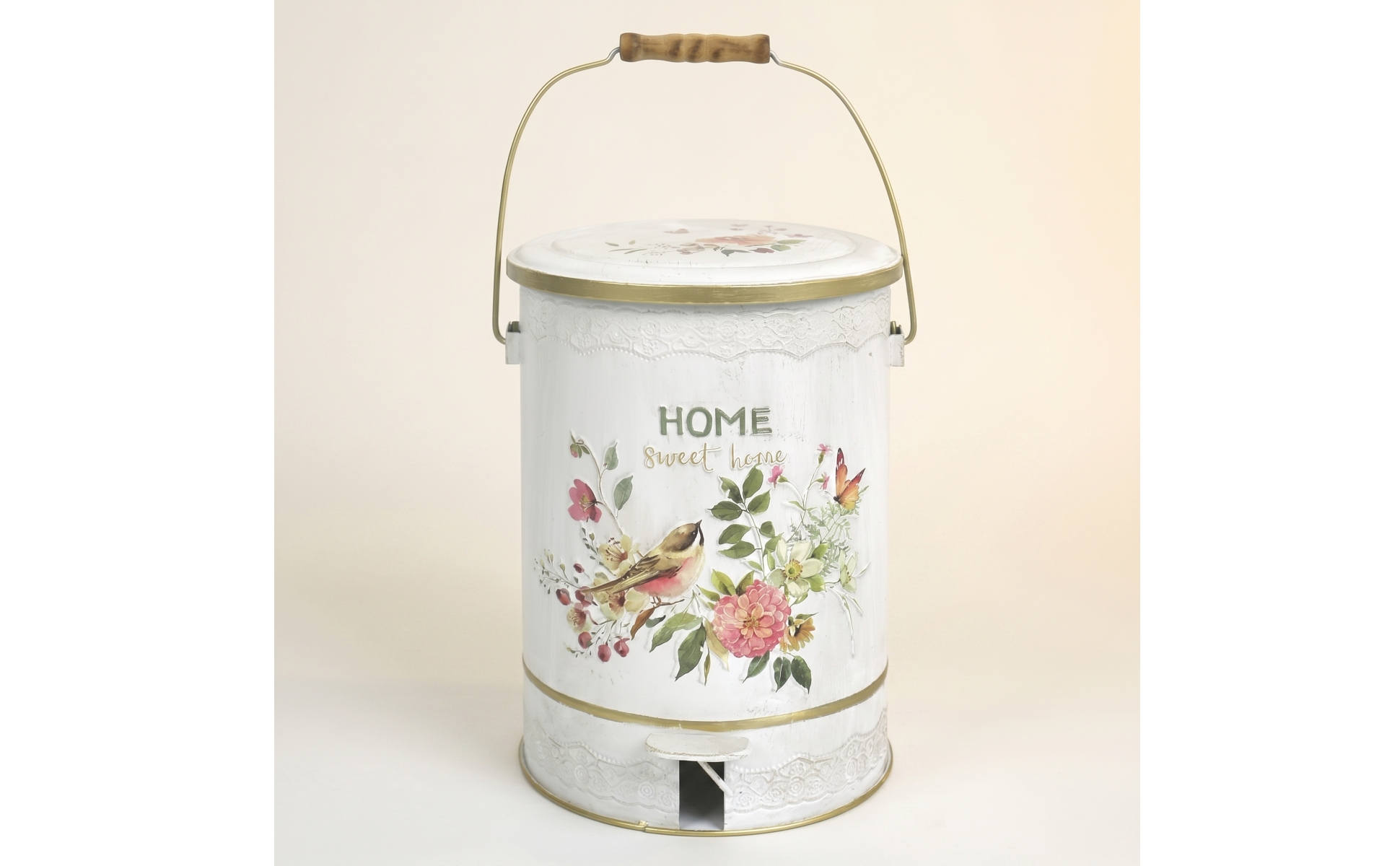 Trash Can with Pedal Handseffortless Pedal Bin Decorative for Kitchen, Bathroom