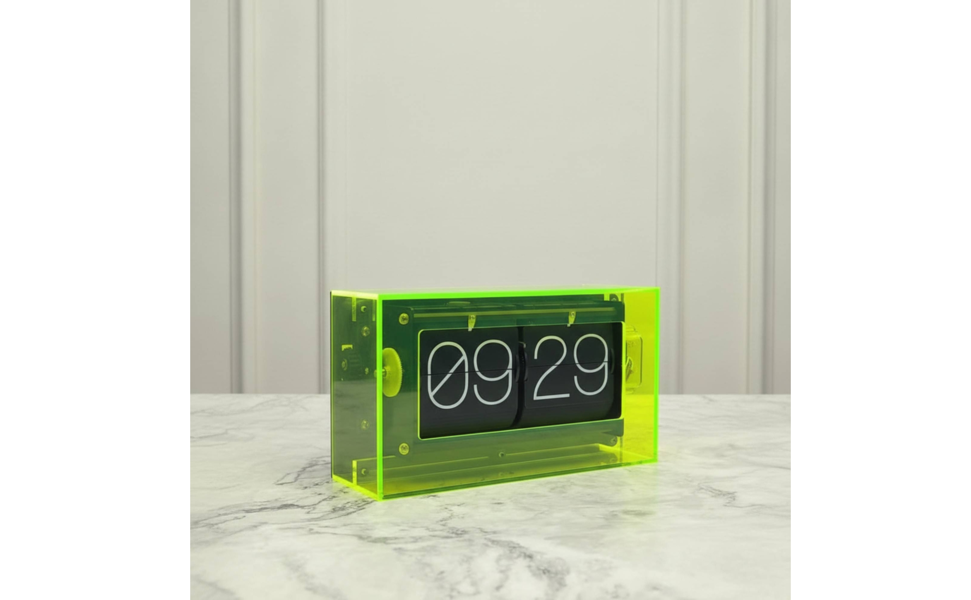 Klappzahlenuhr Transparent Flip-Uhr Retro für Nachttisch, Minimalisten, Sammler
