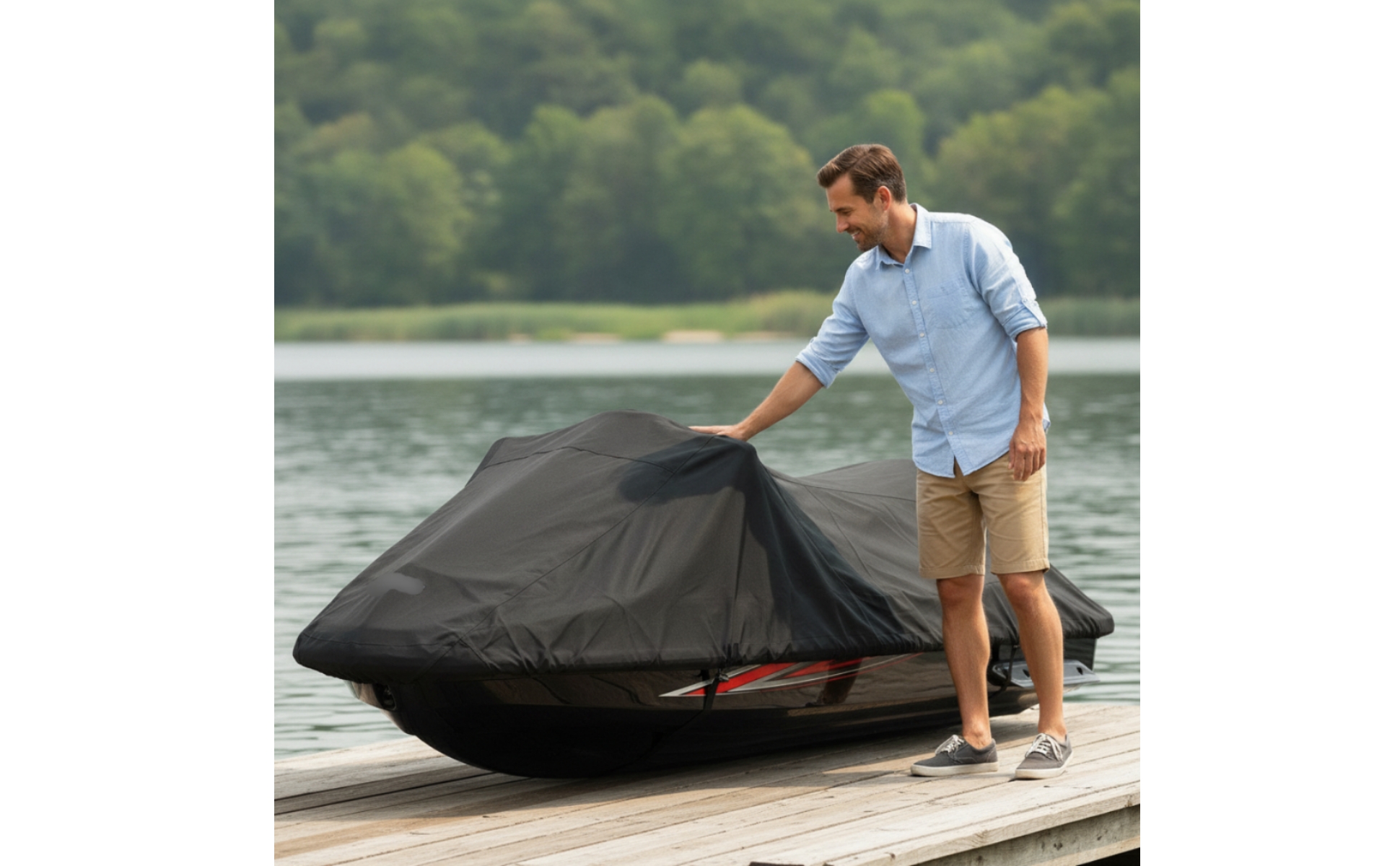 Motorboat Cover with Oxford Material Waterproof for Outdoor Storage, Boat Owners