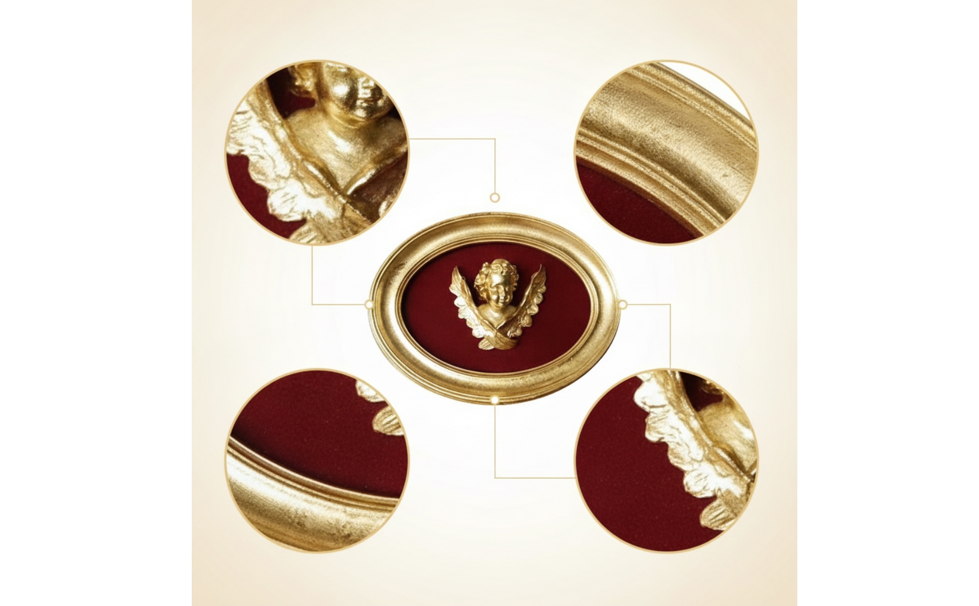 Oval Frame with Cherub Gold Toned Oval Picture Frame Ornate for Living Room