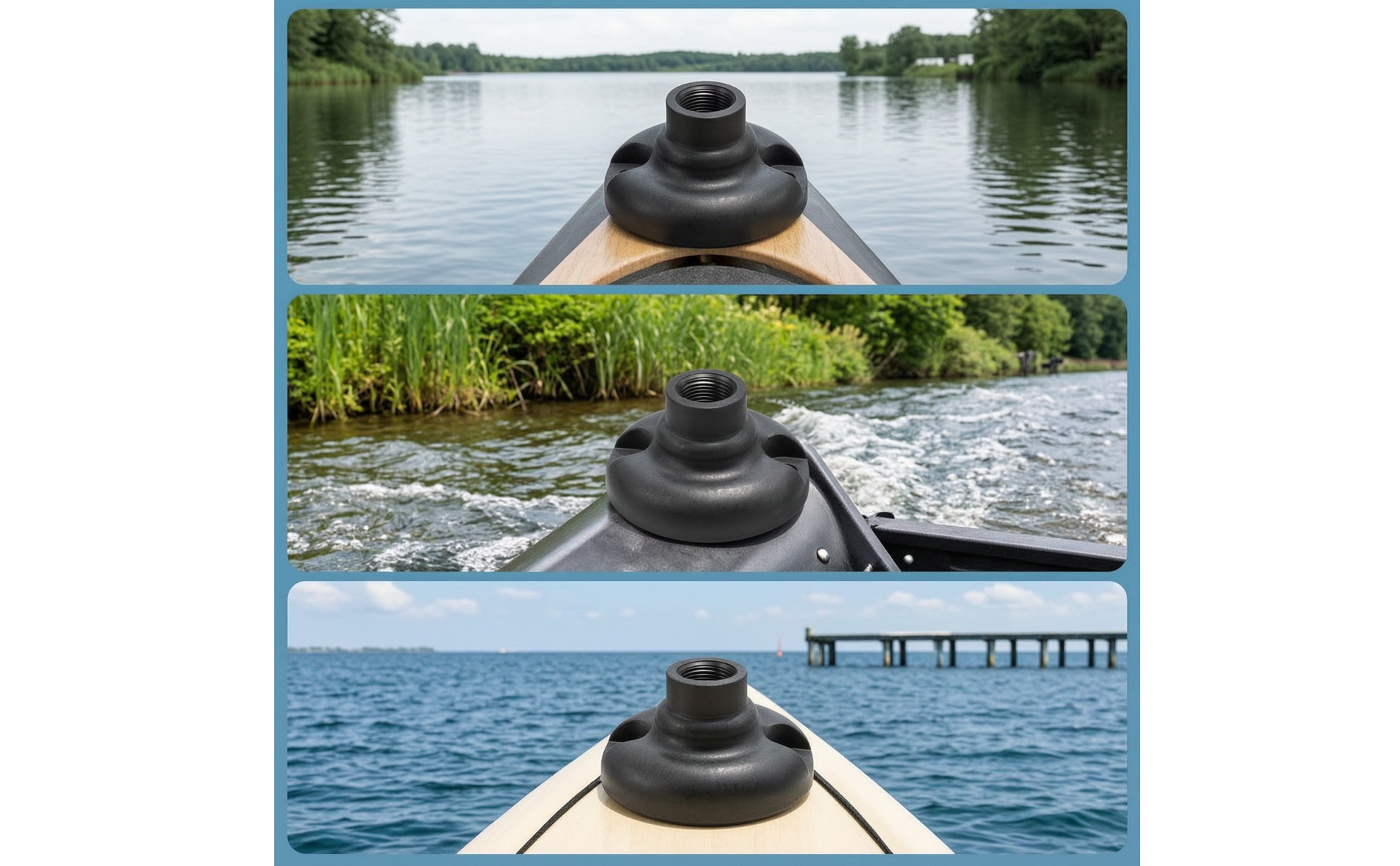Sunshade Base with Threaded Socket Reliable Kayak Canopy Mount Base for Kayakers