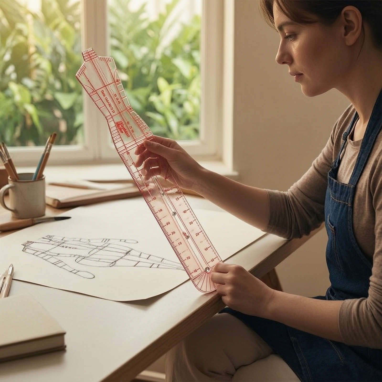 4 Stück Modedesign-Schablone Transparent Lineal Dünn für Modegestalter - Produktbild 6