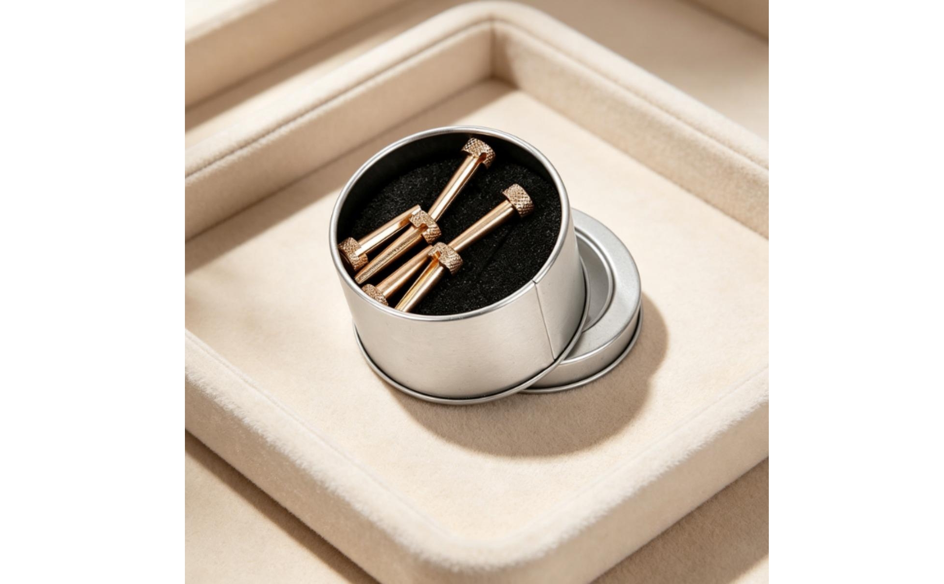 6 Pieces Bridge Pins with Storage Box Copper-Colored Acoustic Guitar Bridge Pins