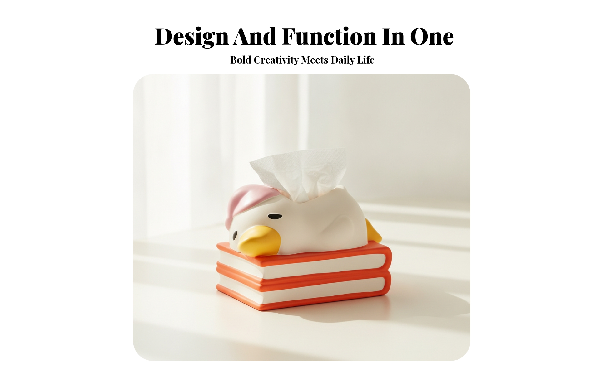 Duck Tissue Box Layered Base Duck-Shaped Tissue Holder Rounded Edges for Table