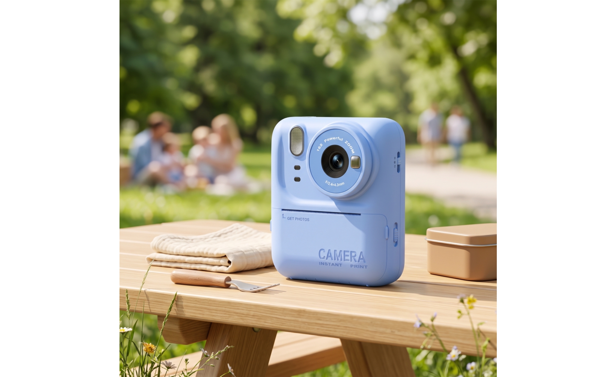 Instant Print Camera Mini Instant Print Toy Camera Rechargeable for Travel, Kids