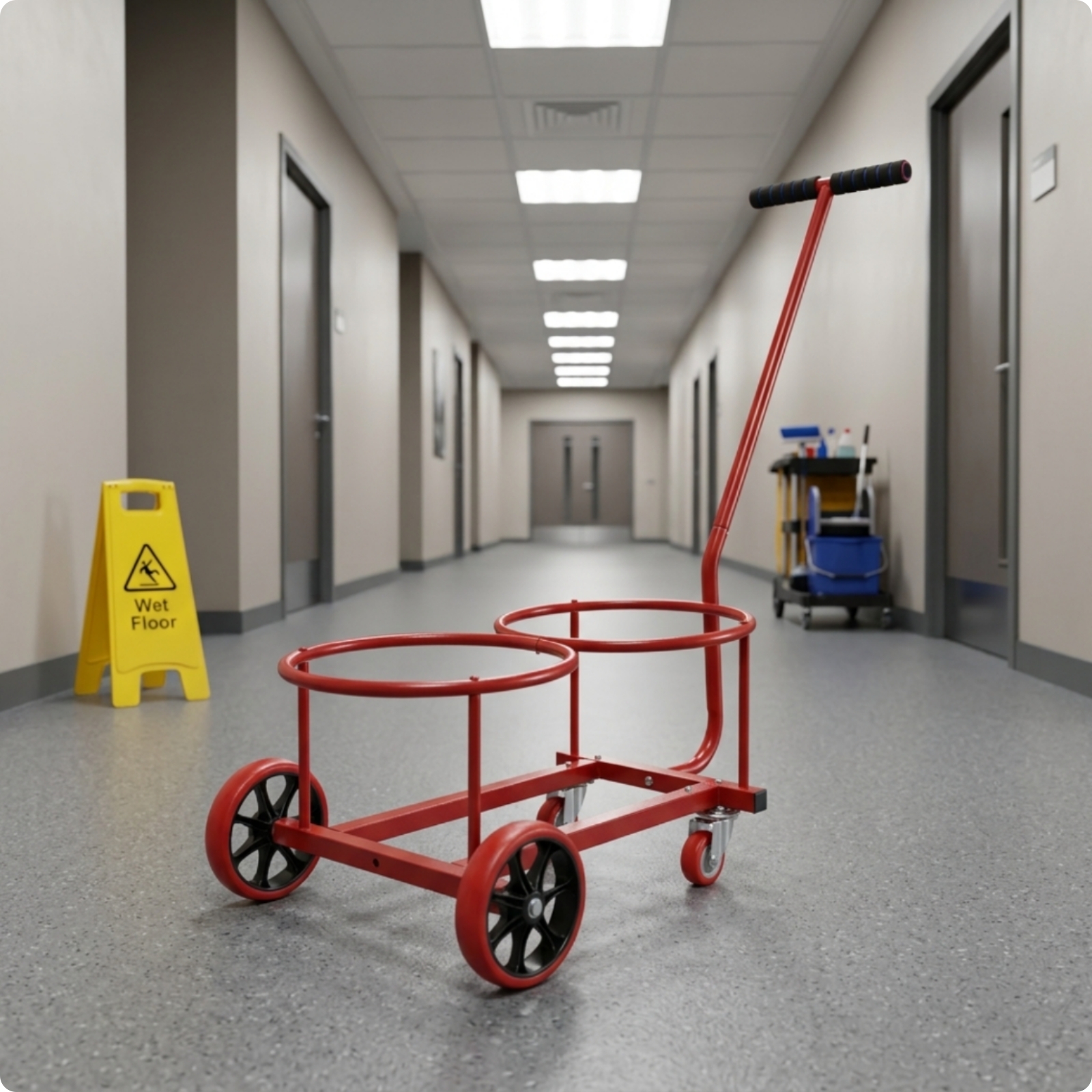 Rolling Cart with Container Rings Open-Frame Container Cart Long-Lasting