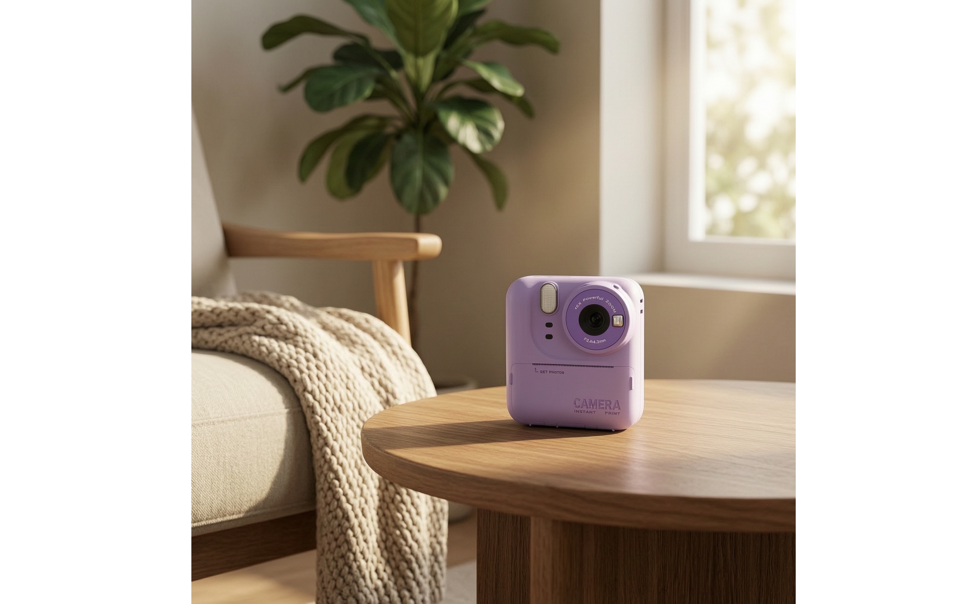 Instant Print Camera Mini Instant Print Toy Camera Rechargeable for Travel, Kids