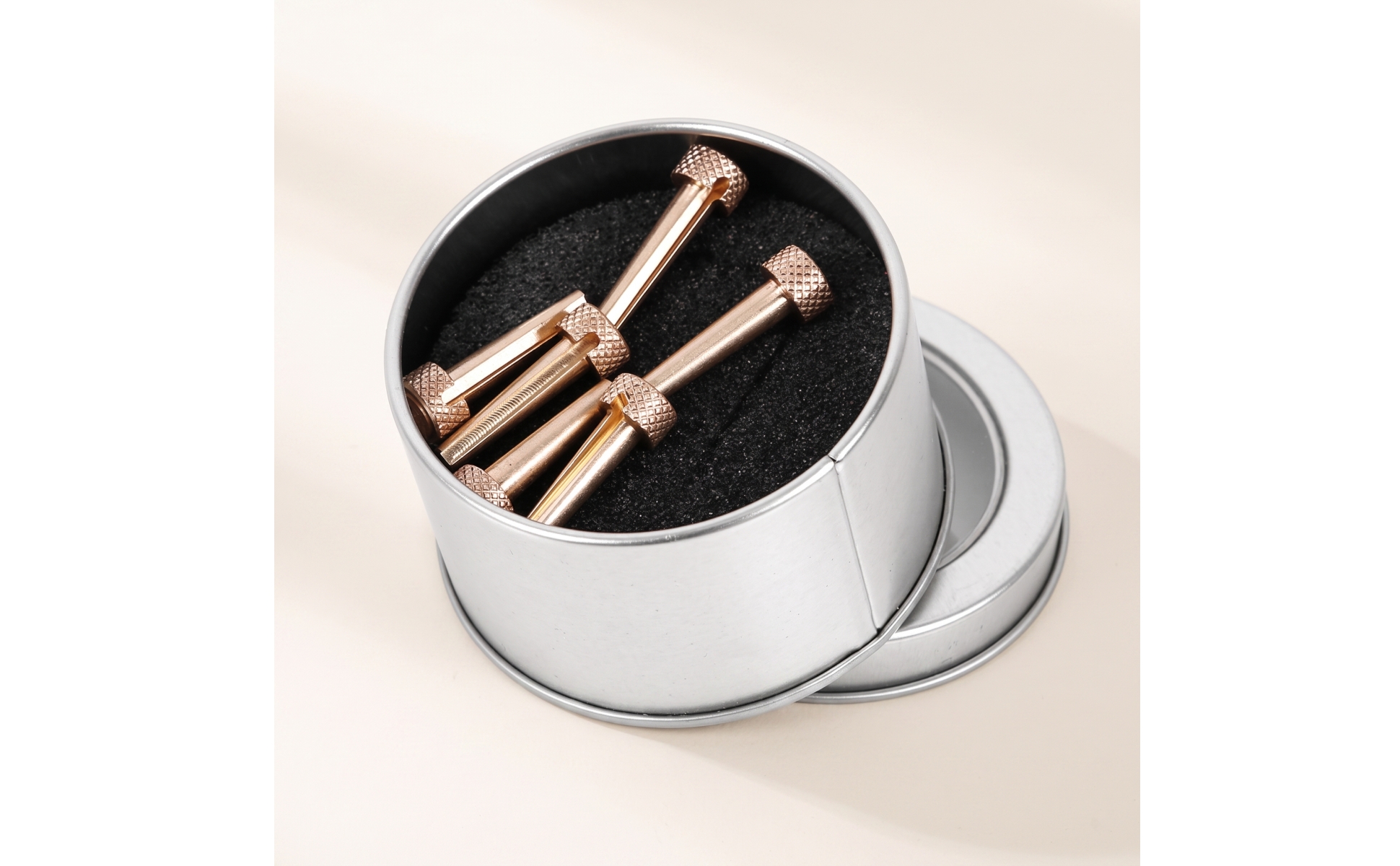 6 Pieces Bridge Pins with Storage Box Copper-Colored Acoustic Guitar Bridge Pins