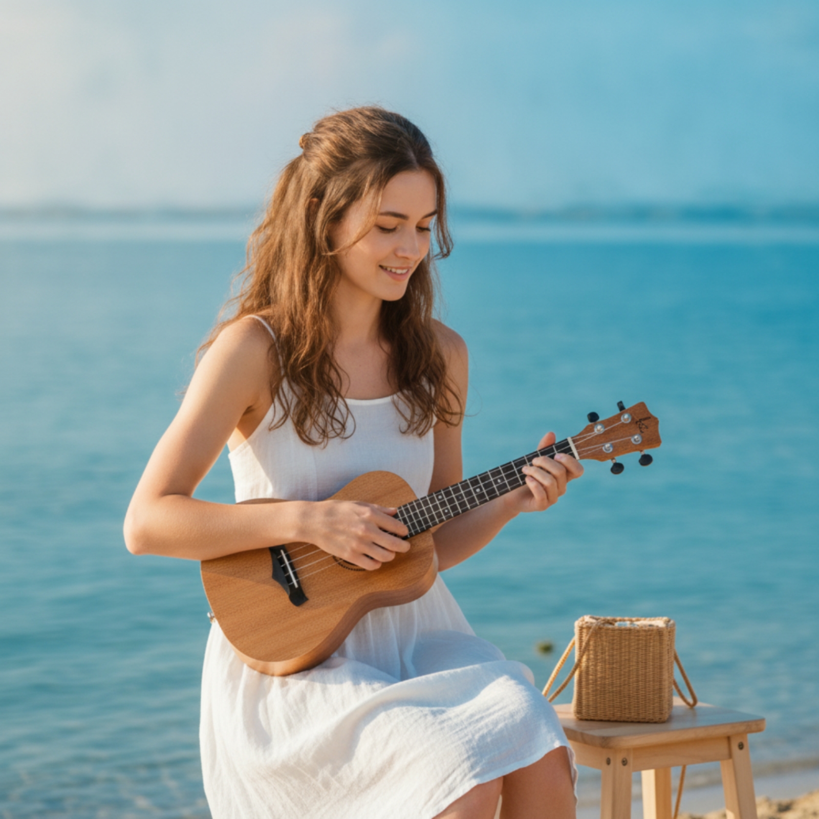 Sopran Ukulele leichtes Saiteninstrument leicht zu spielen für Reisen, Erwachsene - Produktbild 2