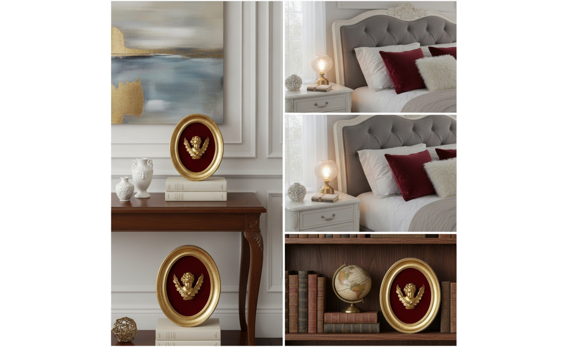 Oval Frame with Cherub Gold Toned Oval Picture Frame Ornate for Living Room