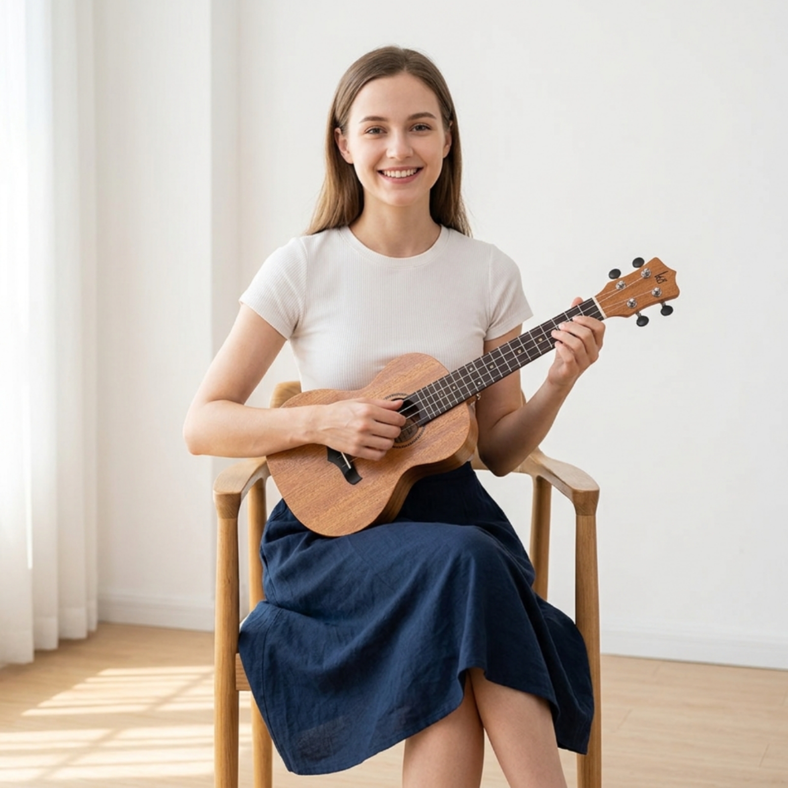 Sopran Ukulele leichtes Saiteninstrument leicht zu spielen für Reisen, Erwachsene - Produktbild 3