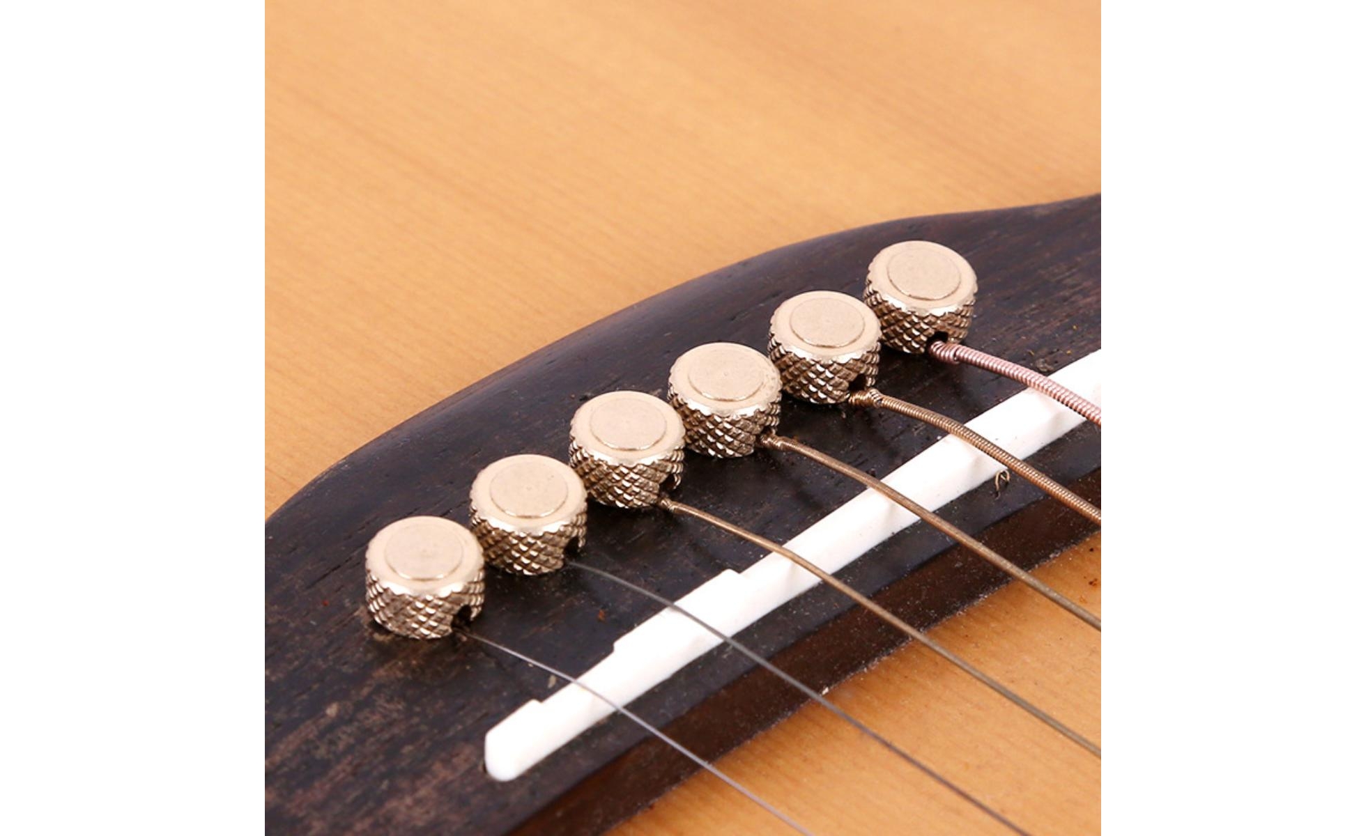6 Pieces Bridge Pins with Storage Box Copper-Colored Acoustic Guitar Bridge Pins