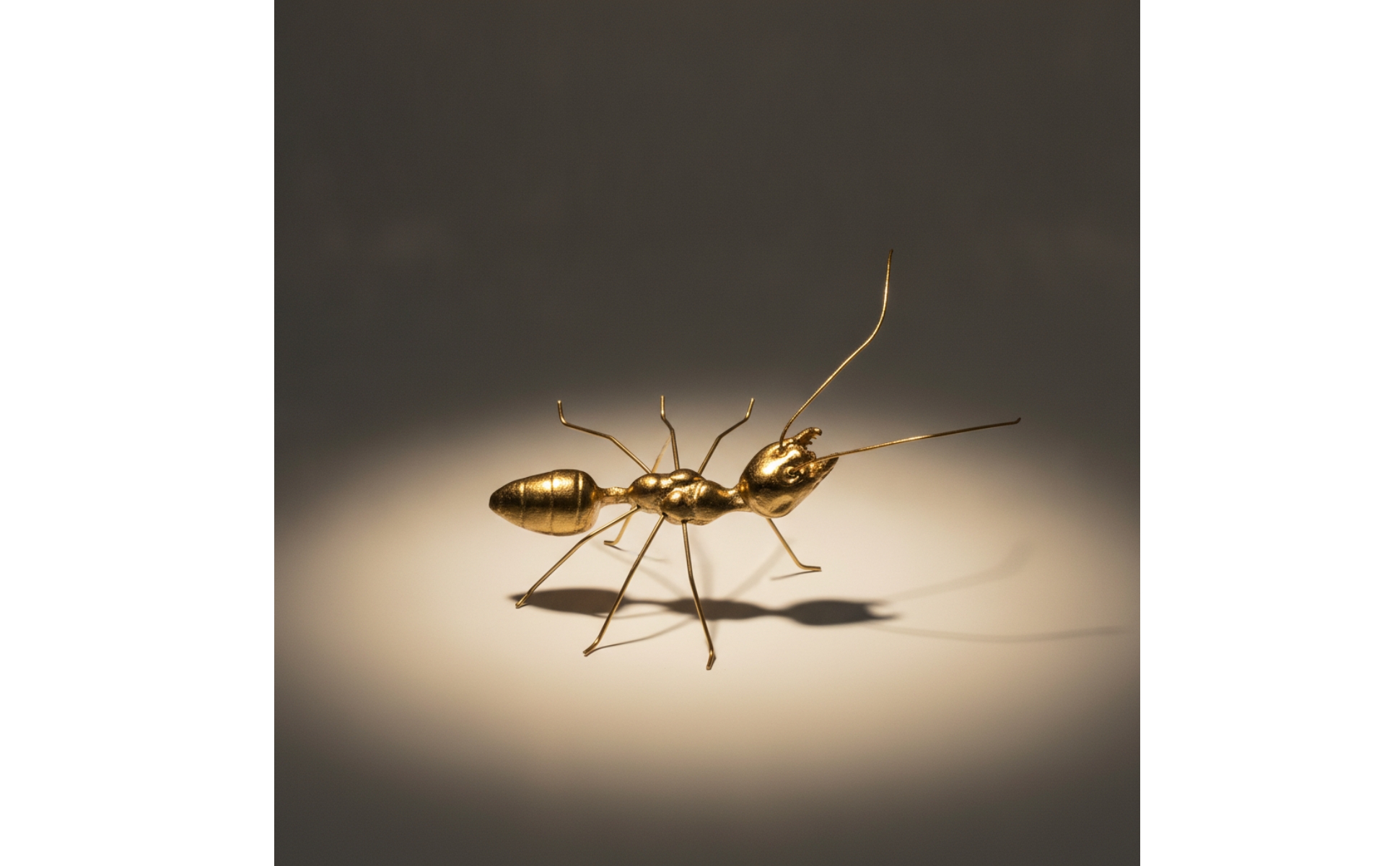Insektenfigur goldfarben Insekt aus Metall metallisch für Regal, Schreibtisch