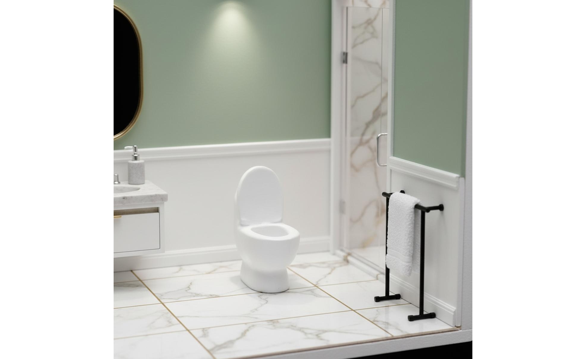 Miniature Toilet 1:64 Scale Toilet Model Micro for Diorama Builders, Collectors